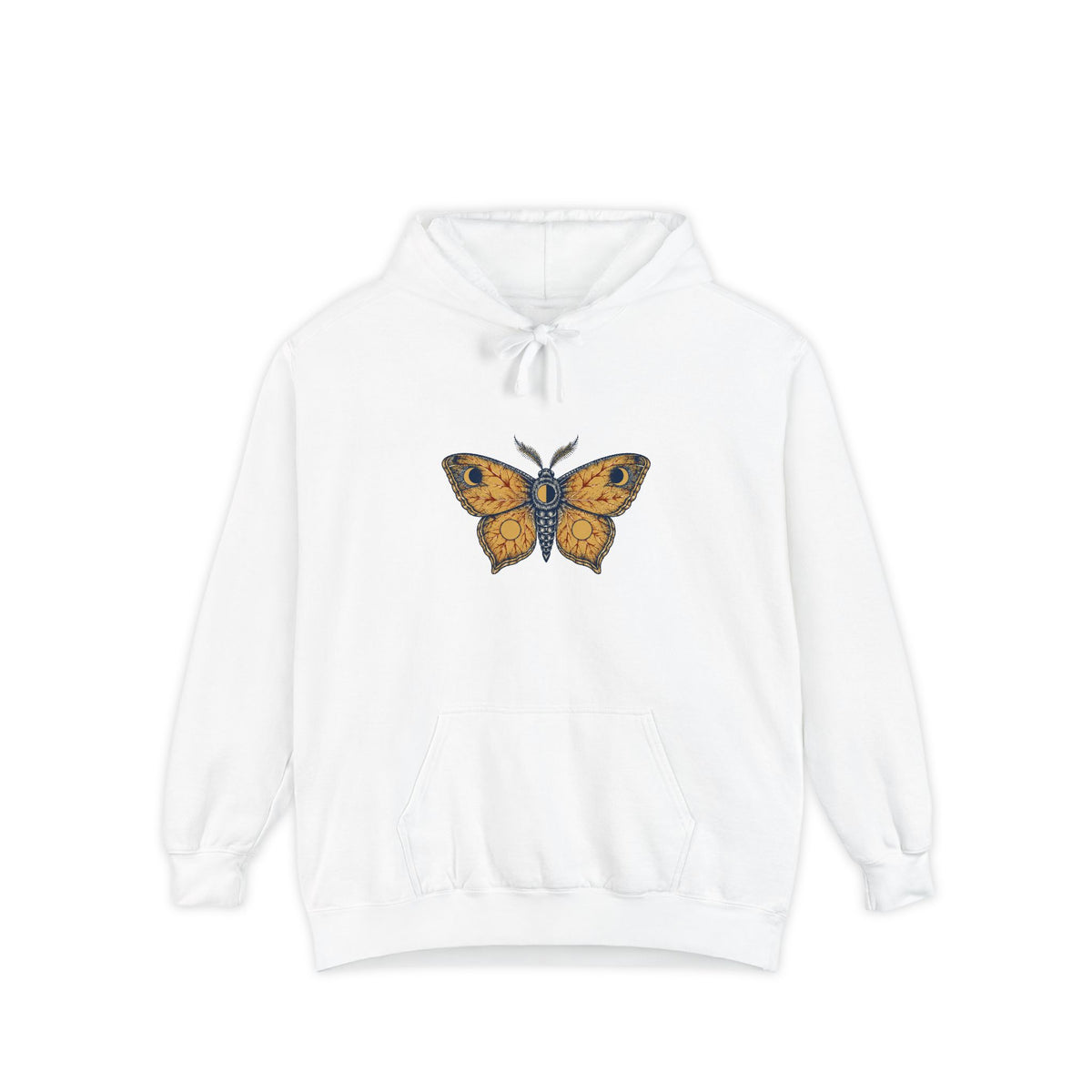 Celestial Moth Hoodie | Vintage Engraved Luna Moth Art | Comfort Colors Garment Dyed
