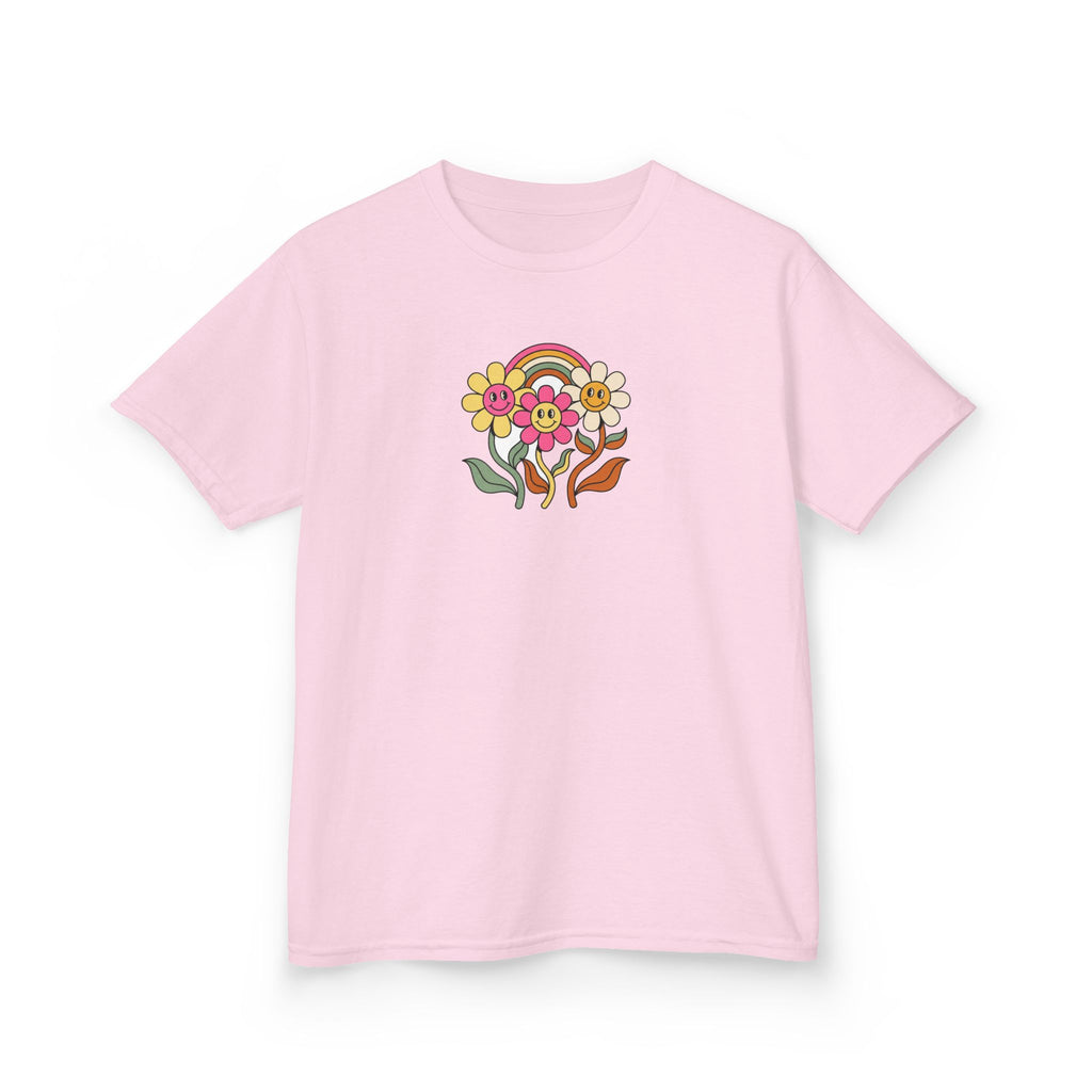 Groovy Daisy Shirt Retro Rainbow Flower Kids Tee