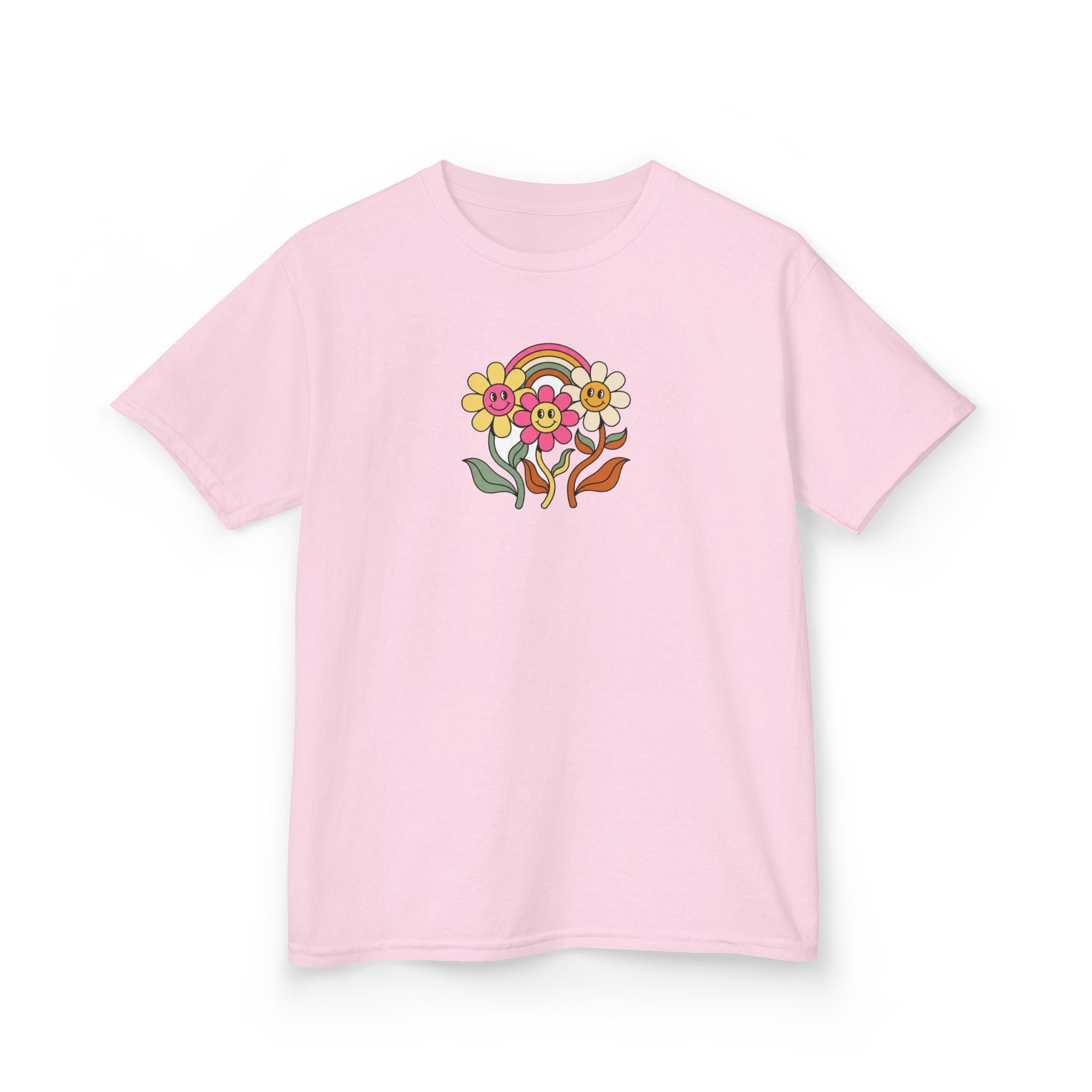Groovy Daisy Shirt Retro Rainbow Flower Kids Tee