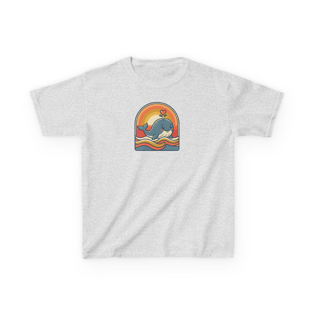 Whale Shirt Retro Heart Splash Kids Beach Tee