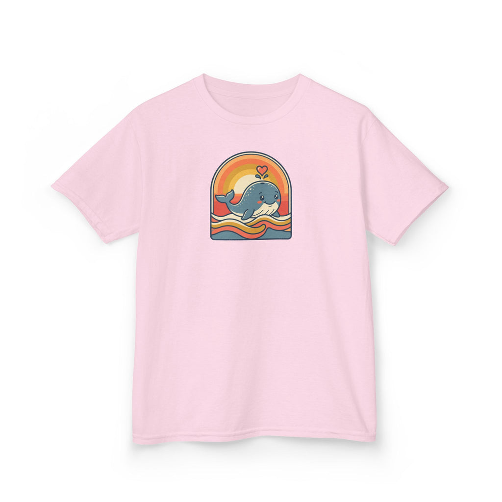 Whale Shirt Retro Heart Splash Kids Beach Tee