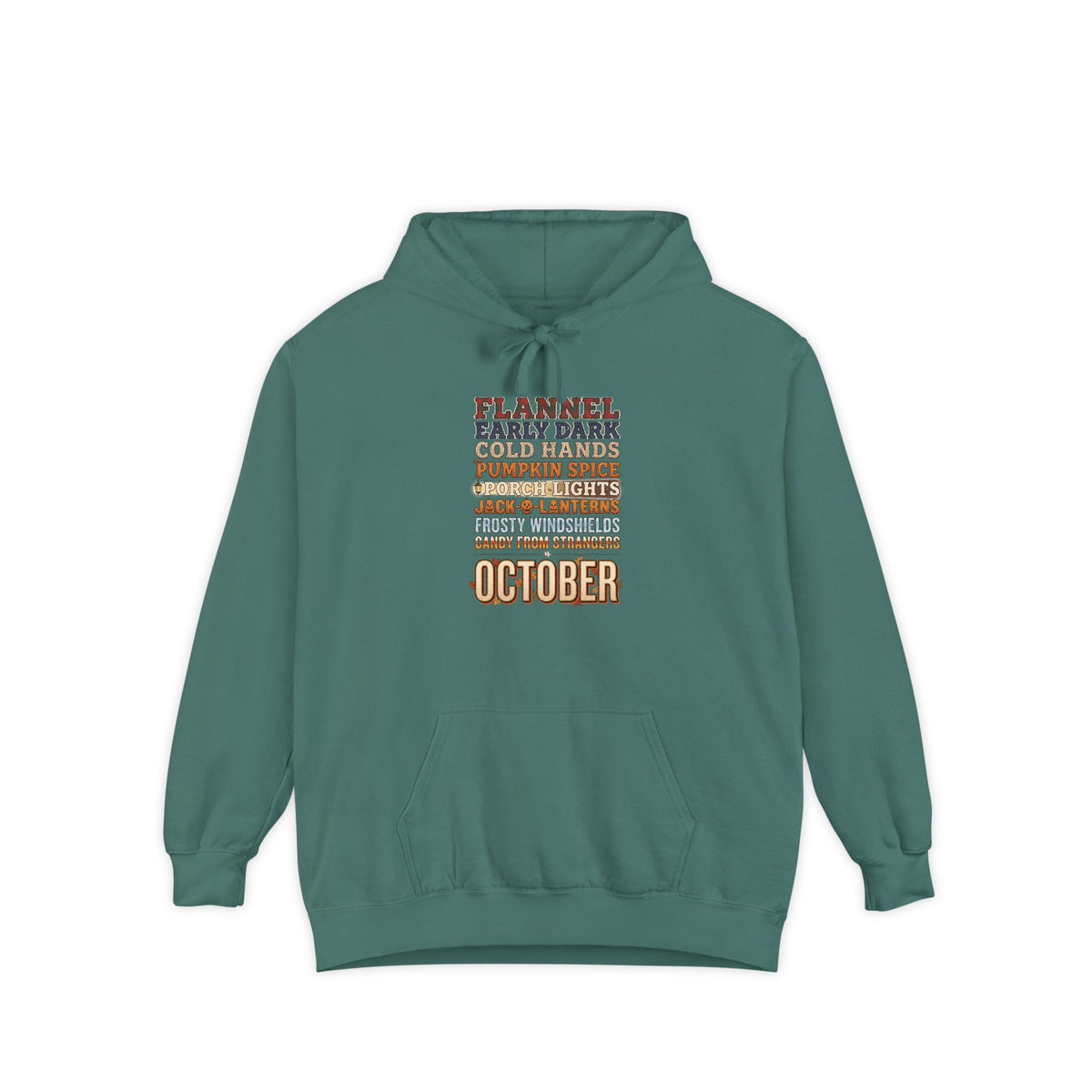 October Hoodie | Flannel Early Dark Cold Hands Fall List | Comfort Colors Garment Dyed