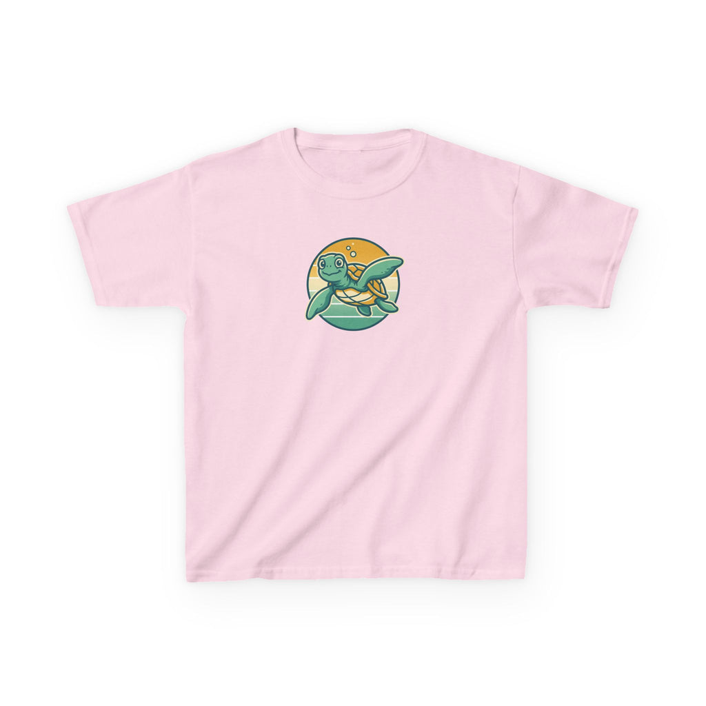 Sea Turtle Shirt Retro Sunset Badge Kids Beach Tee