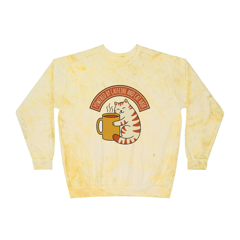 Cat Coffee Powered by Caffeine — Crewneck Sweatshirt