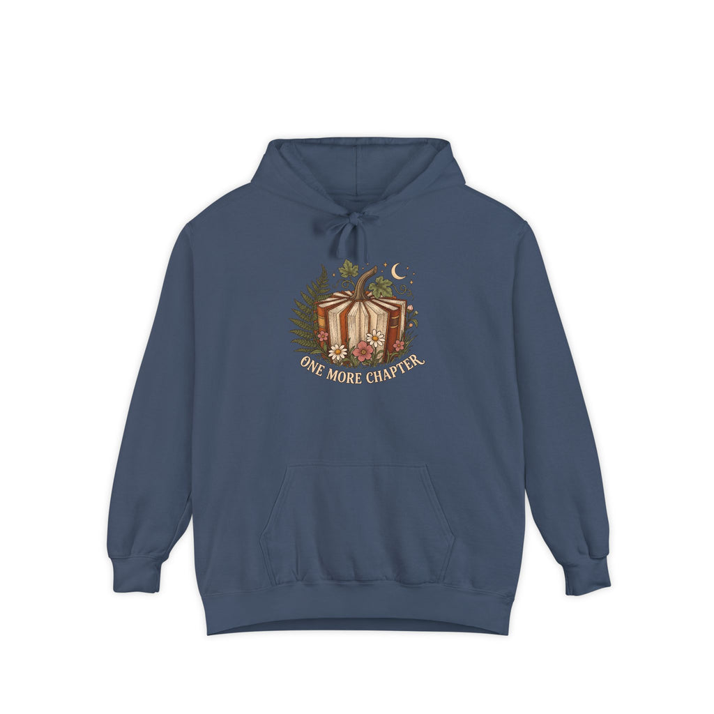 Book Lover Hoodie | One More Chapter Autumn Reading Art | Comfort Colors Garment Dyed