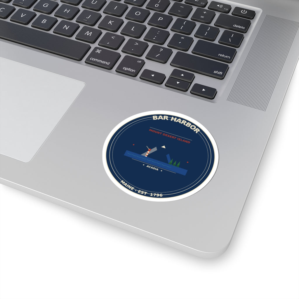 Bar Harbor Maine Sticker | Acadia Vintage Badge Sticker