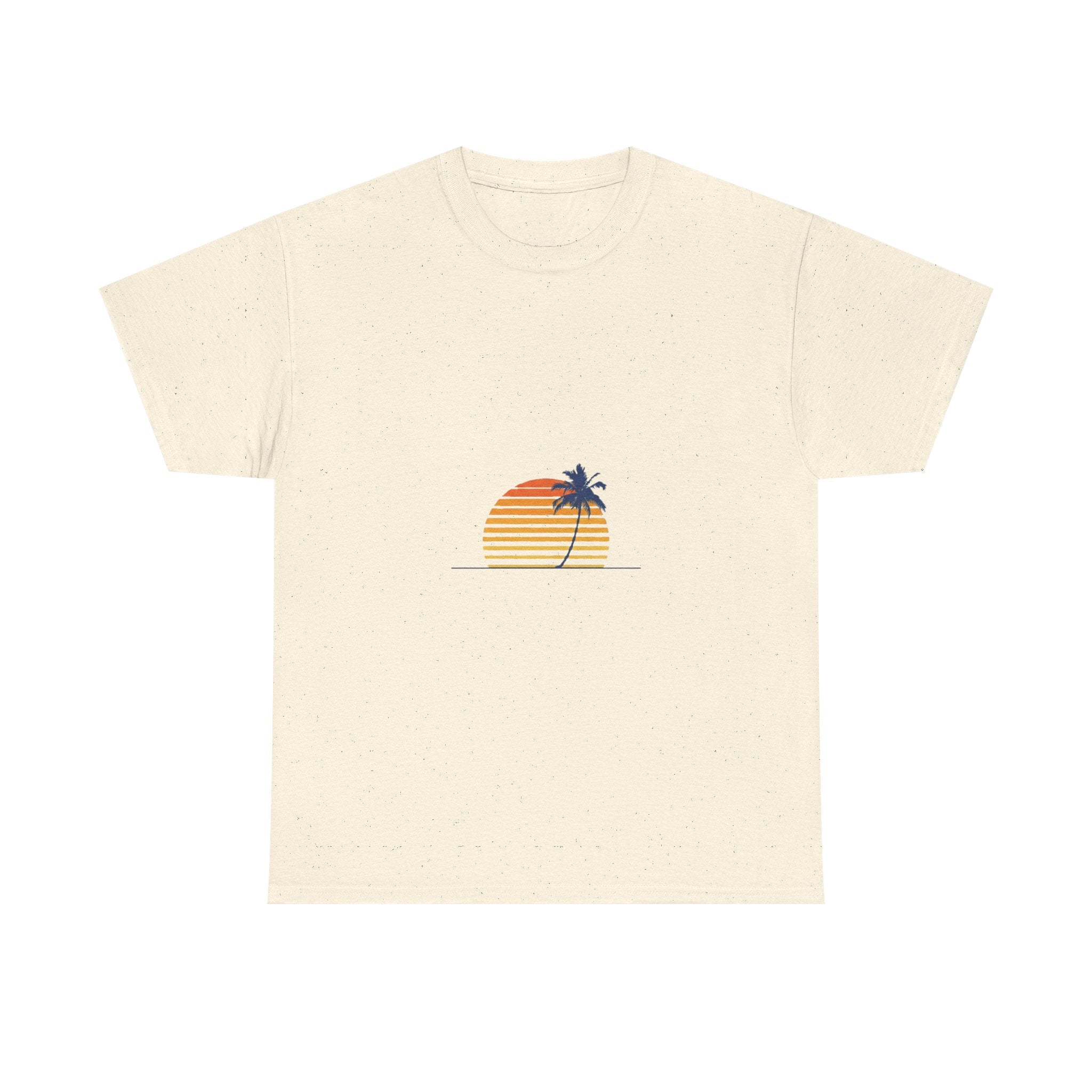 Retro Palm & Sunset Tee | Minimalist Vintage Beach Summer Shirt