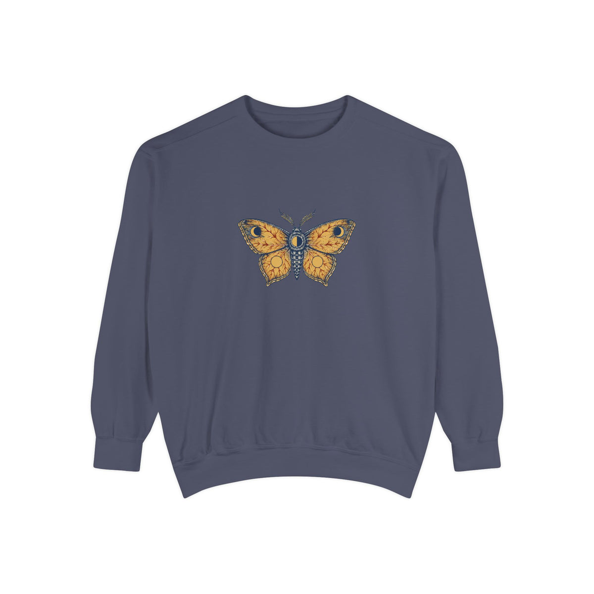 Celestial Moth Crewneck Sweatshirt | Vintage Engraved Luna Moth Art | Comfort Colors Garment Dyed
