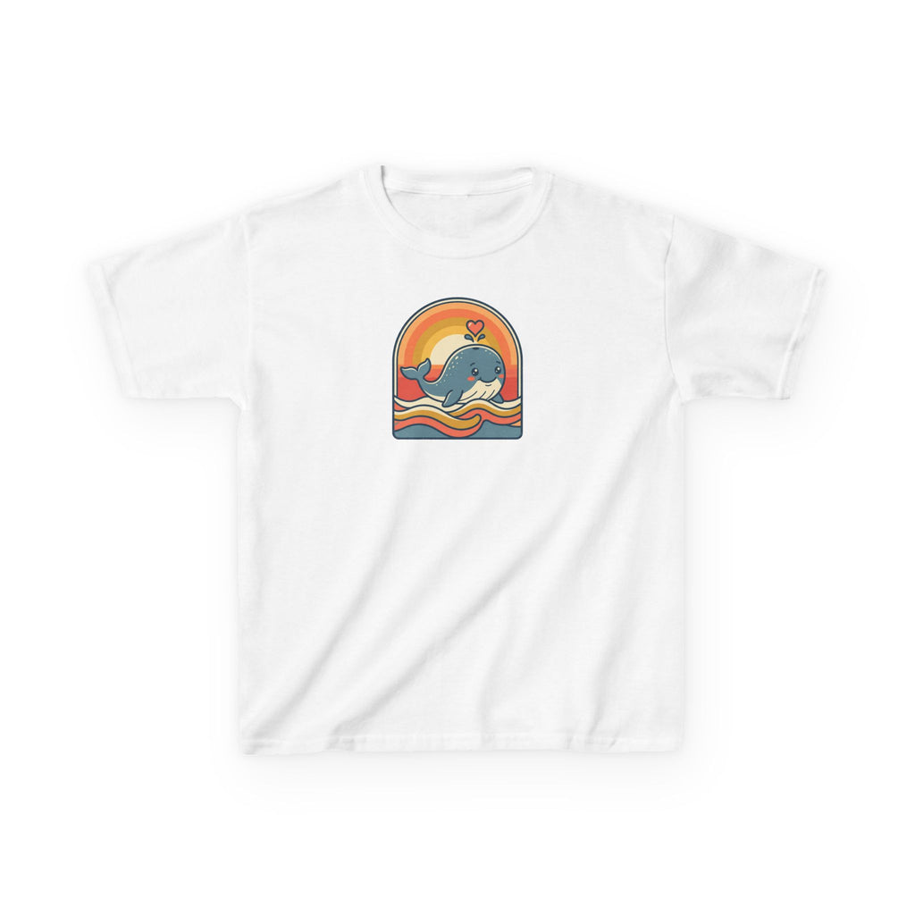 Whale Shirt Retro Heart Splash Kids Beach Tee
