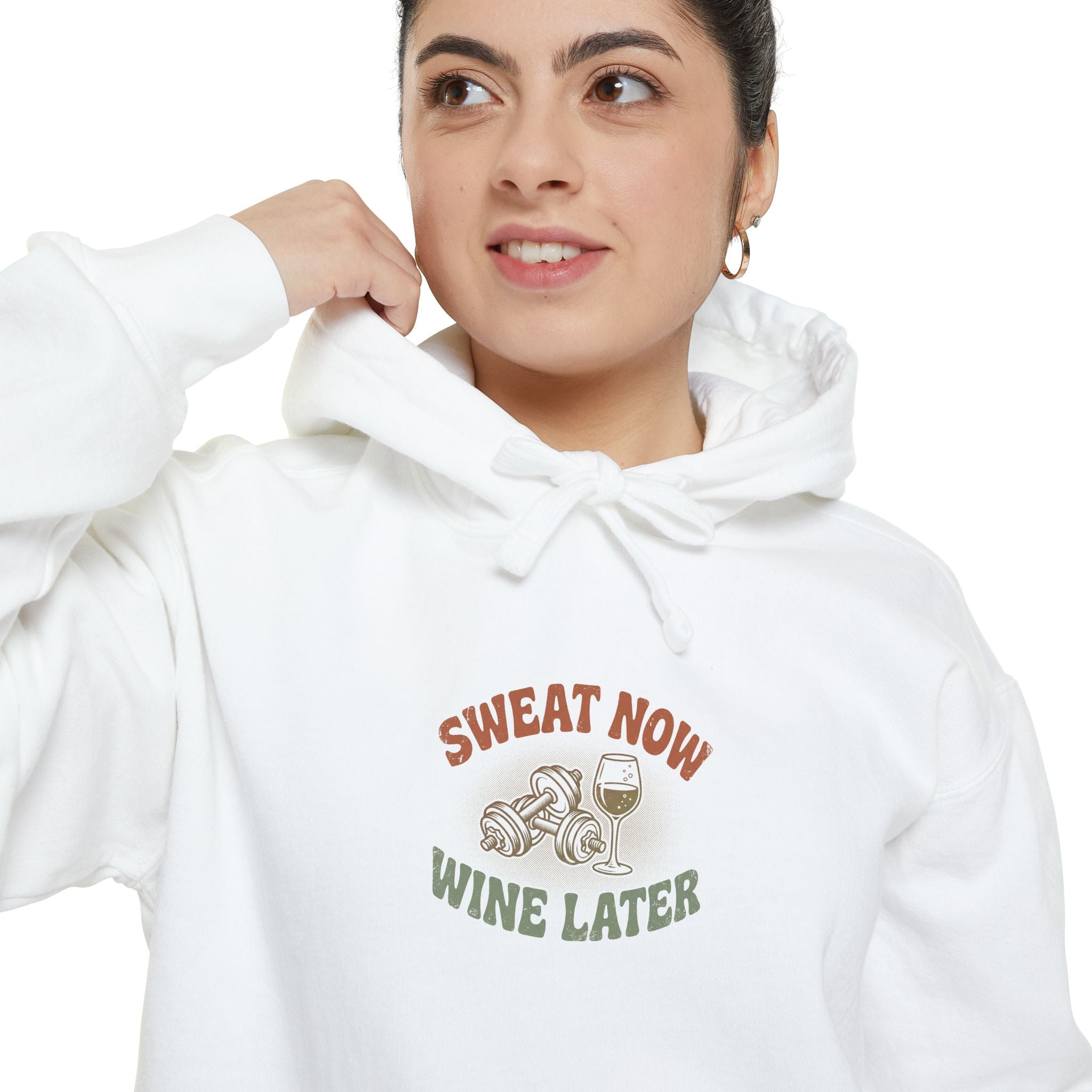 Funny Gym Hoodie | Sweat Now Wine Later | Comfort Colors Wine Lover Hoodie