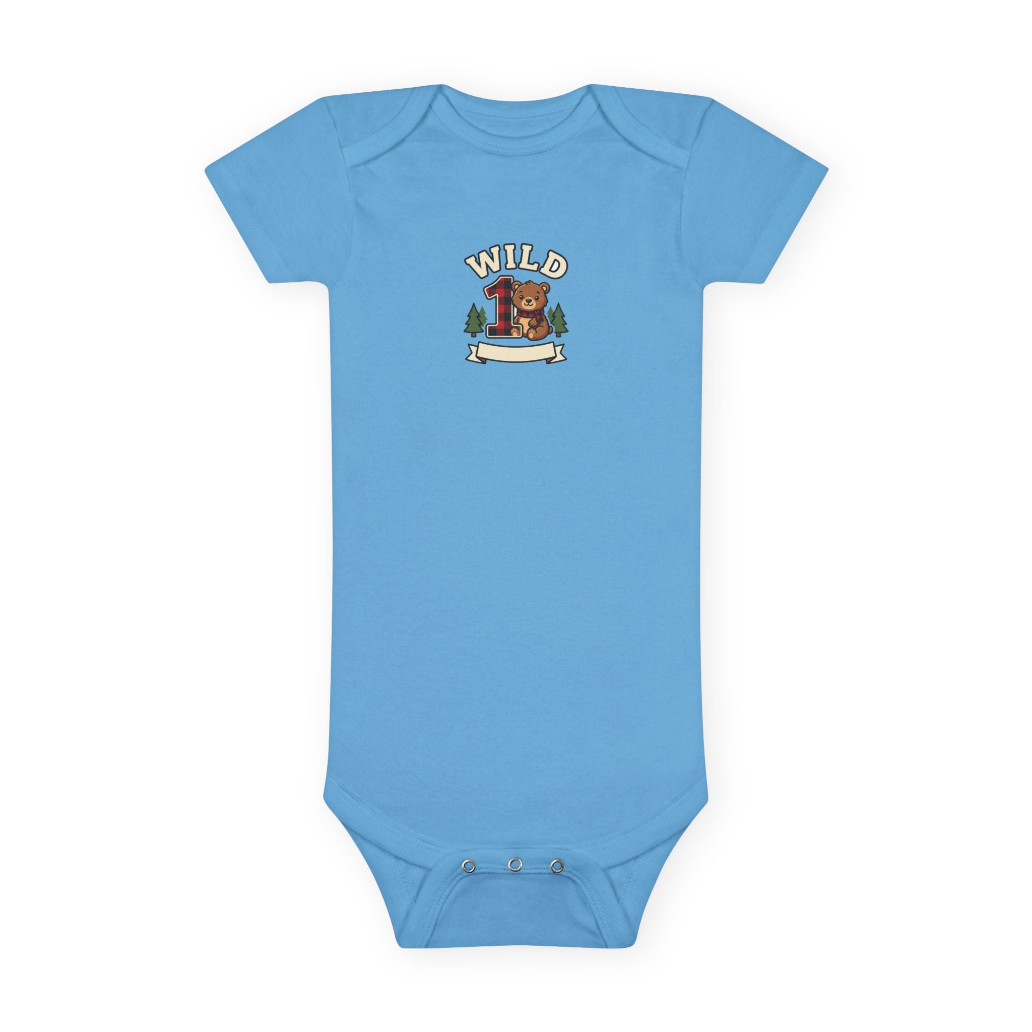 Wild One 1st Birthday Baby Bodysuit Plaid Bear Outfit