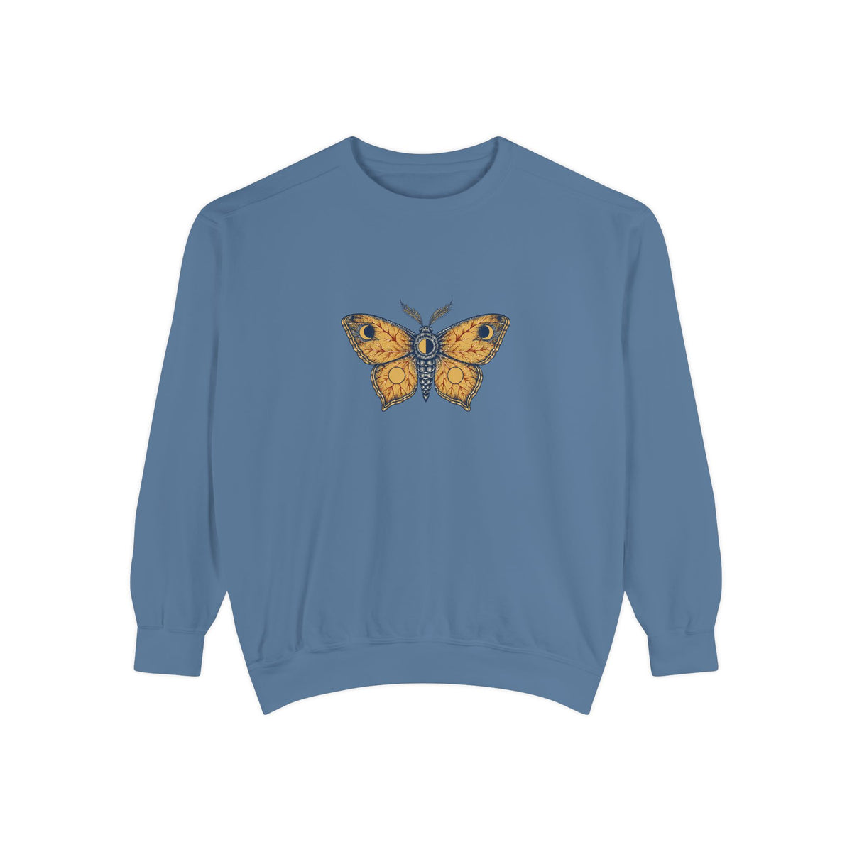 Celestial Moth Crewneck Sweatshirt | Vintage Engraved Luna Moth Art | Comfort Colors Garment Dyed