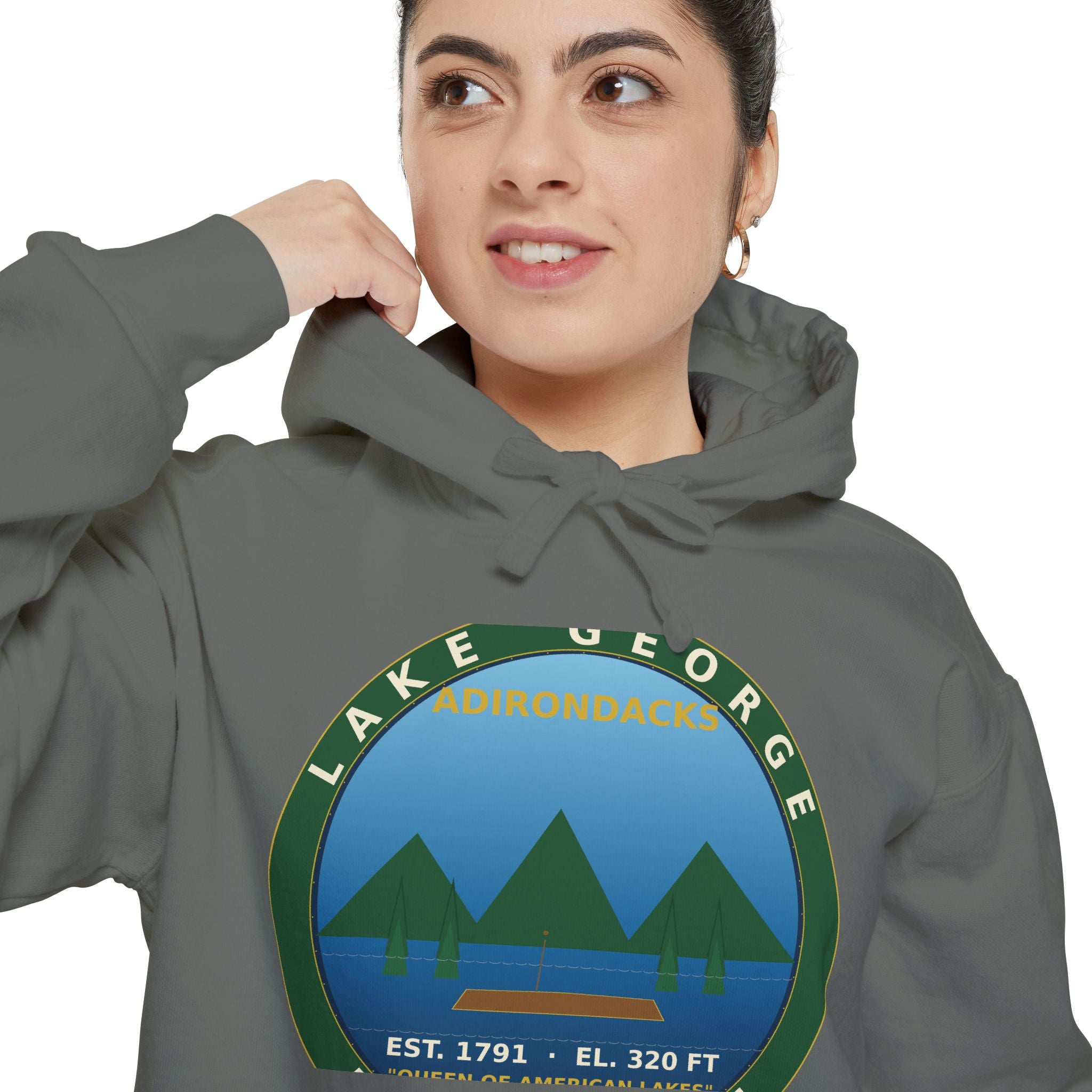 Lake George Adirondacks Badge Hoodie
