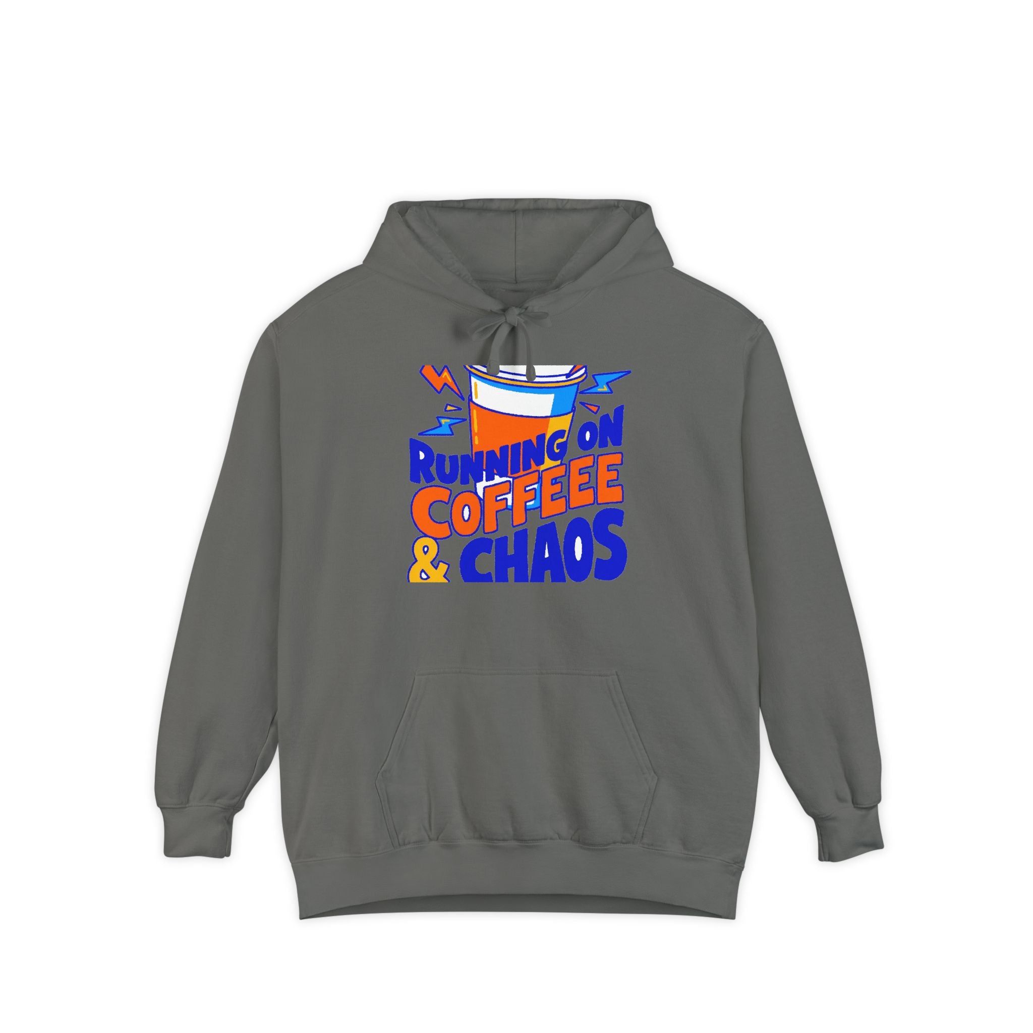 Funny Coffee Hoodie | Running on Coffee & Chaos