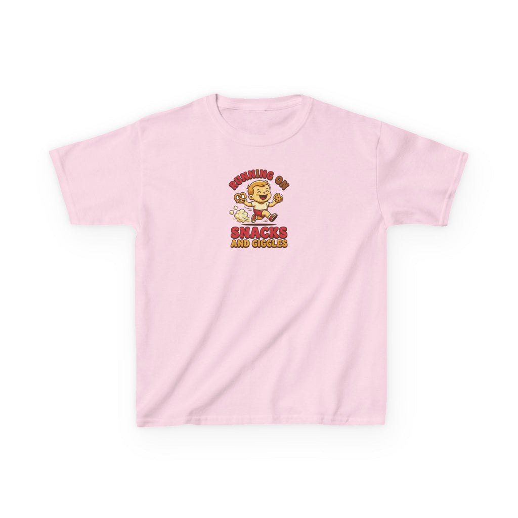 Running on Snacks and Giggles Shirt Funny Kids Tee