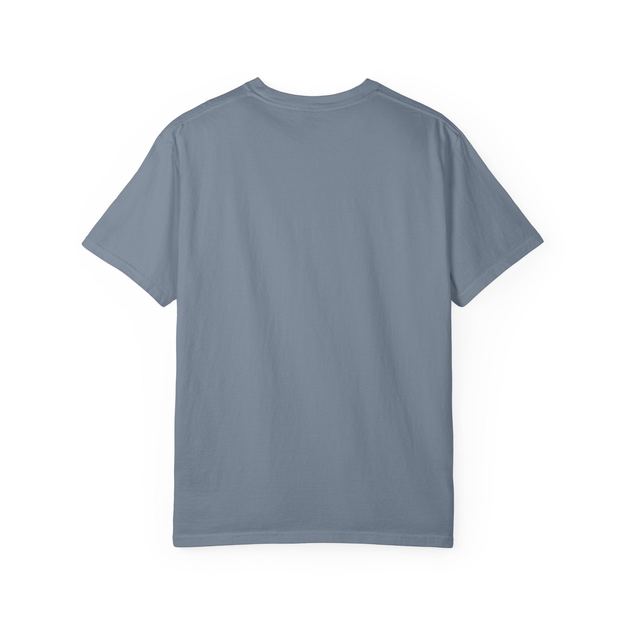 Barbells And Bar Tabs distressed collegiate design with a barbell and a cocktail glass on a garment dyed Comfort Colors tee