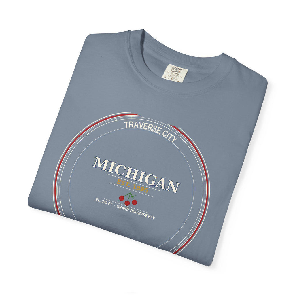 Traverse City Michigan Tee | Vintage Cherry Capital Badge
