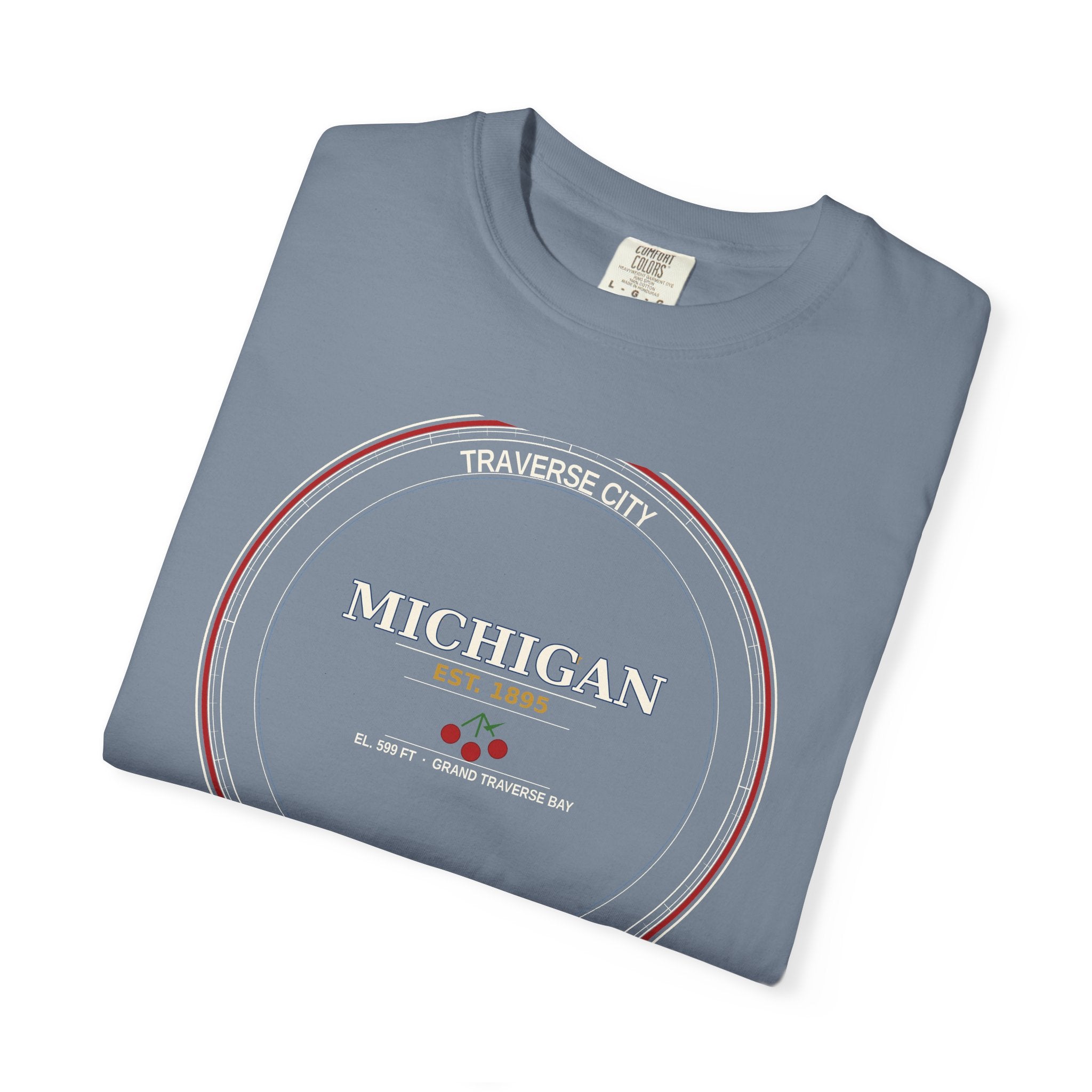 Traverse City Michigan Tee | Vintage Cherry Capital Badge