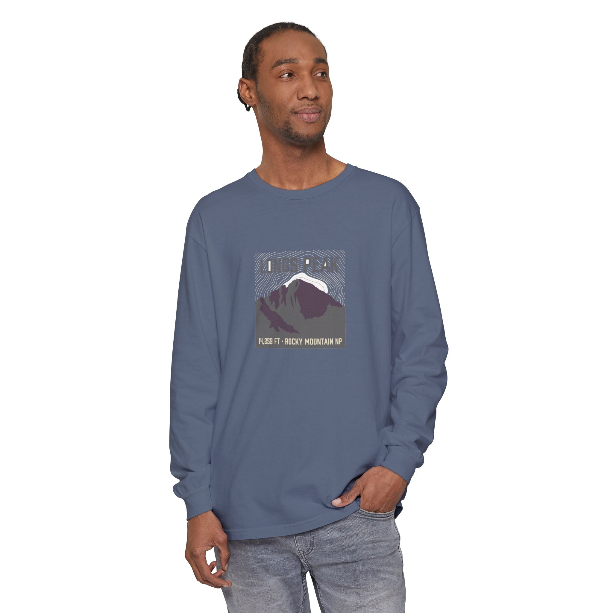 Longs Peak Long Sleeve Tee | 14,259 ft Colorado 14er | Comfort Colors