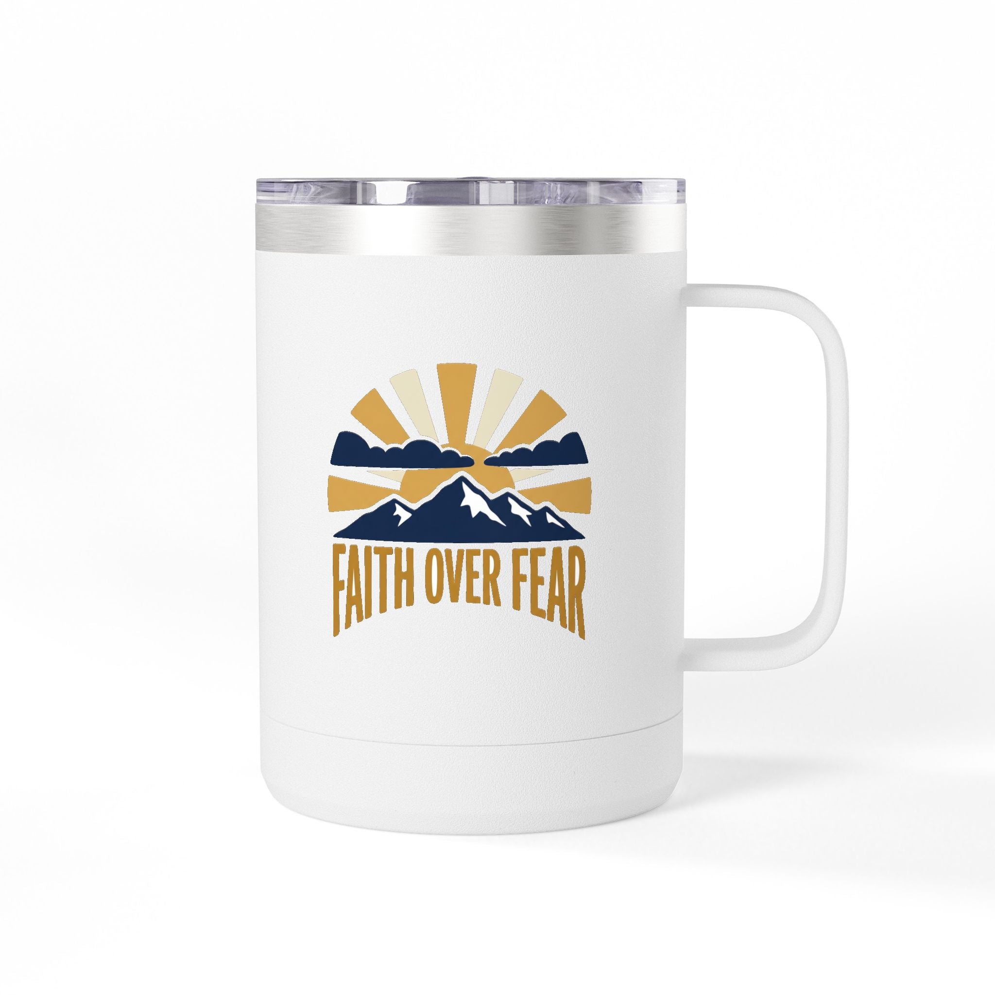 Faith Over Fear 15oz Tumbler | Inspirational Christian Gift