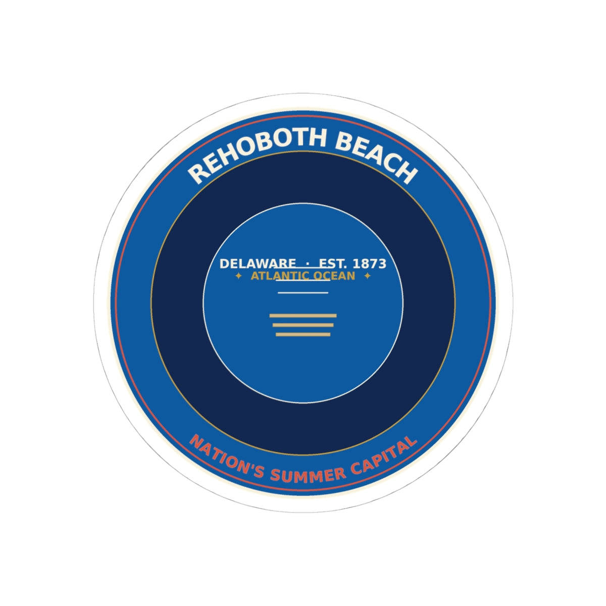 Rehoboth Beach Delaware Sticker | Vintage Boardwalk Badge