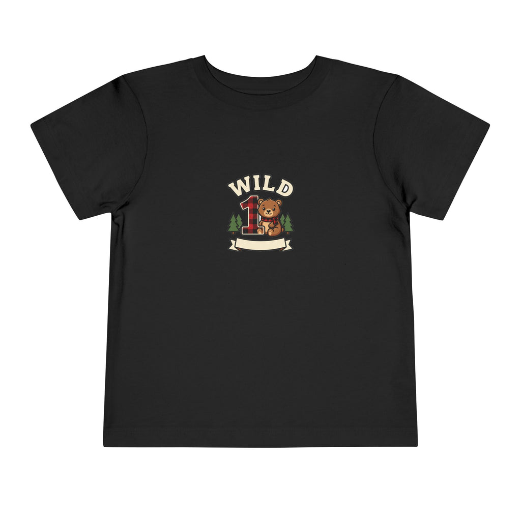 Wild One 1st Birthday Toddler Shirt Plaid Bear Tee