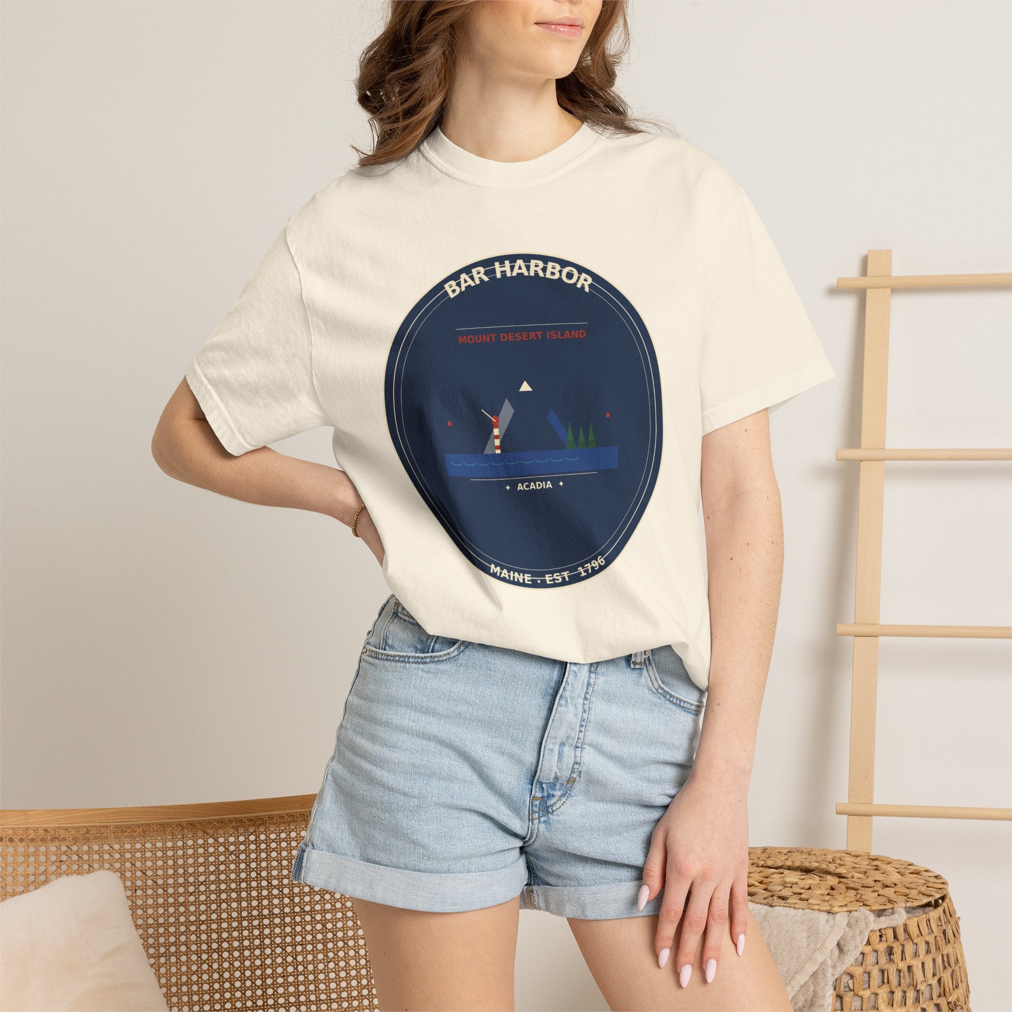 Bar Harbor Maine T-Shirt | Acadia Vintage Badge Tee