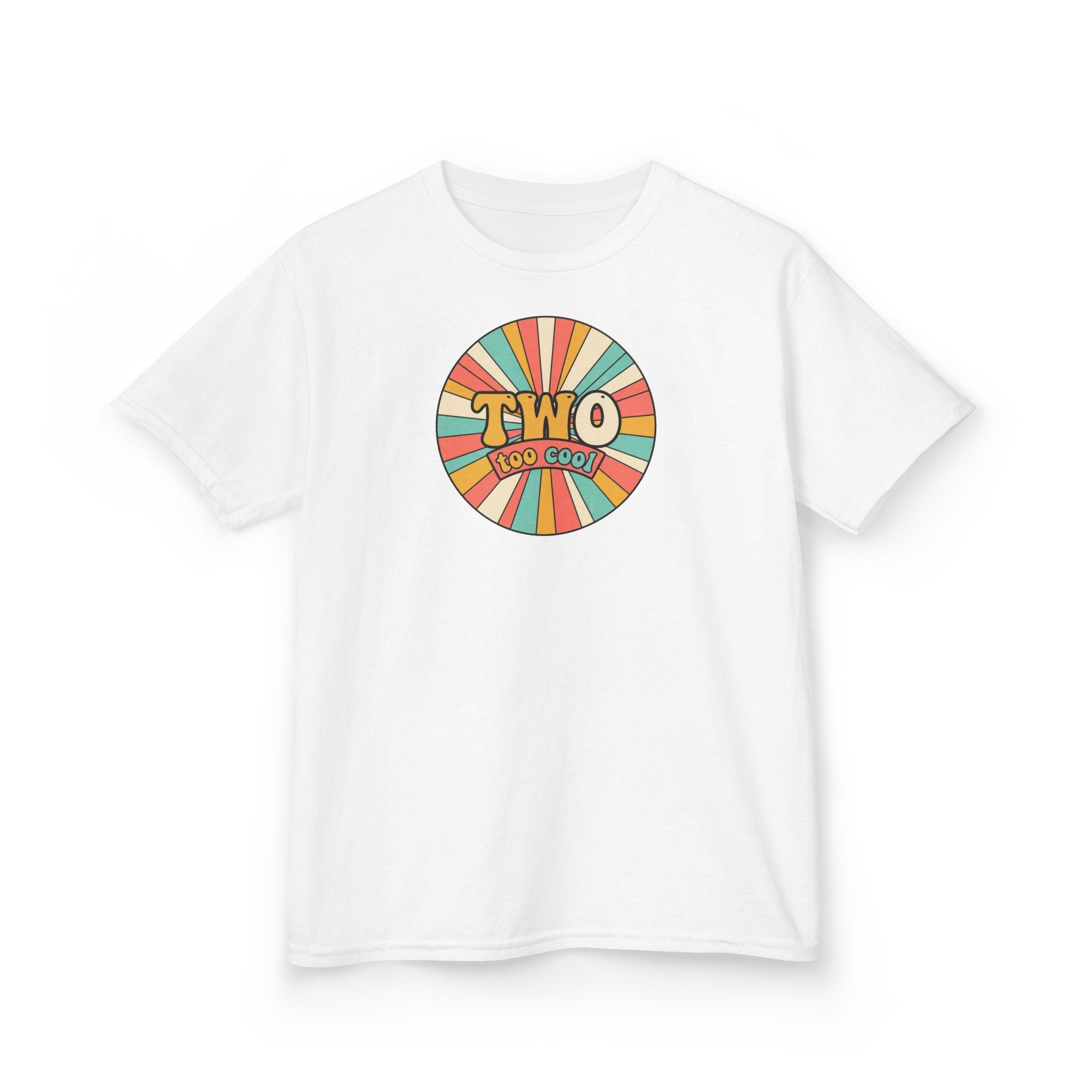 2nd Birthday Shirt TWO Too Cool Retro Sunburst Kids Tee