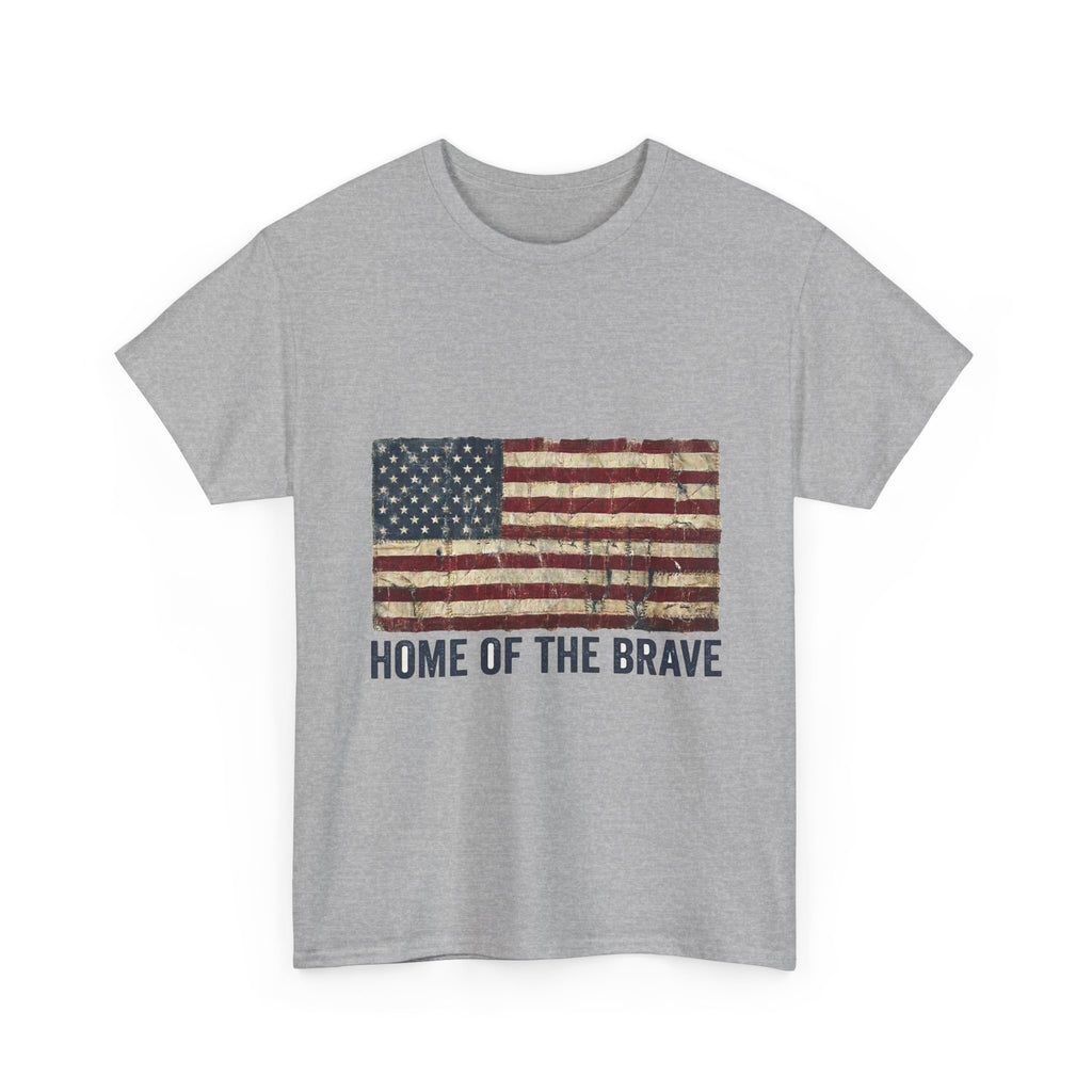 Home of the Brave Tattered Flag Tee | Vintage 4th of July Shirt | America 250