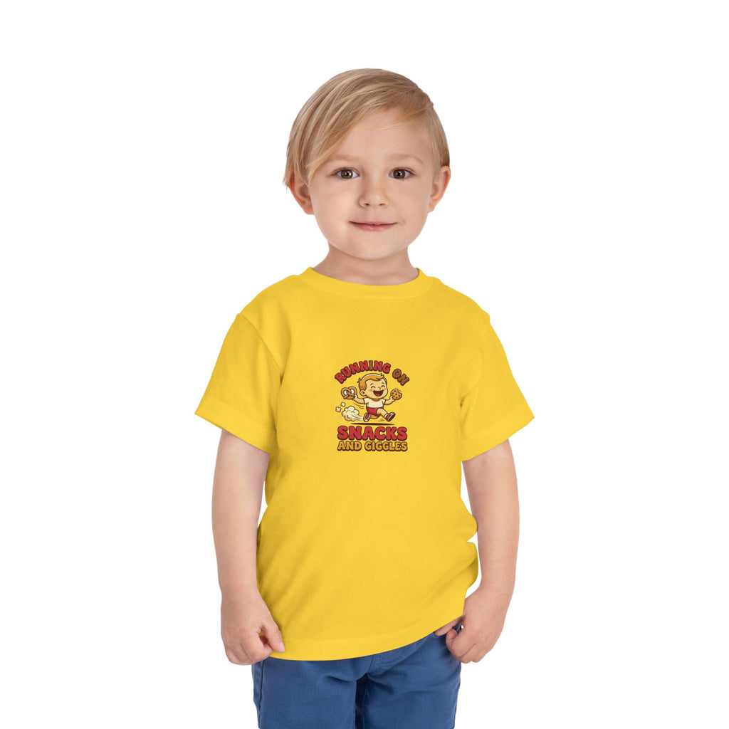 Running on Snacks and Giggles Toddler Shirt Funny Tee