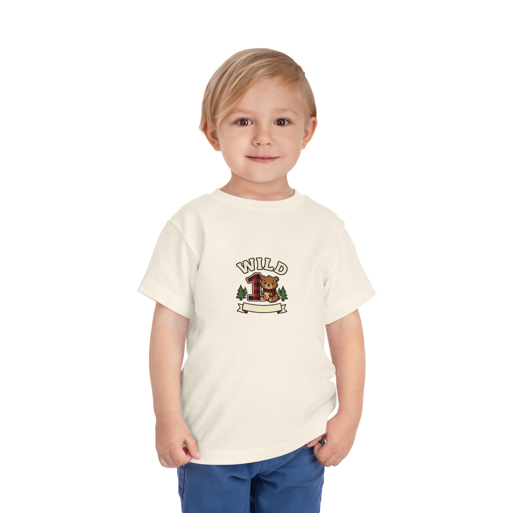 Wild One 1st Birthday Toddler Shirt Plaid Bear Tee