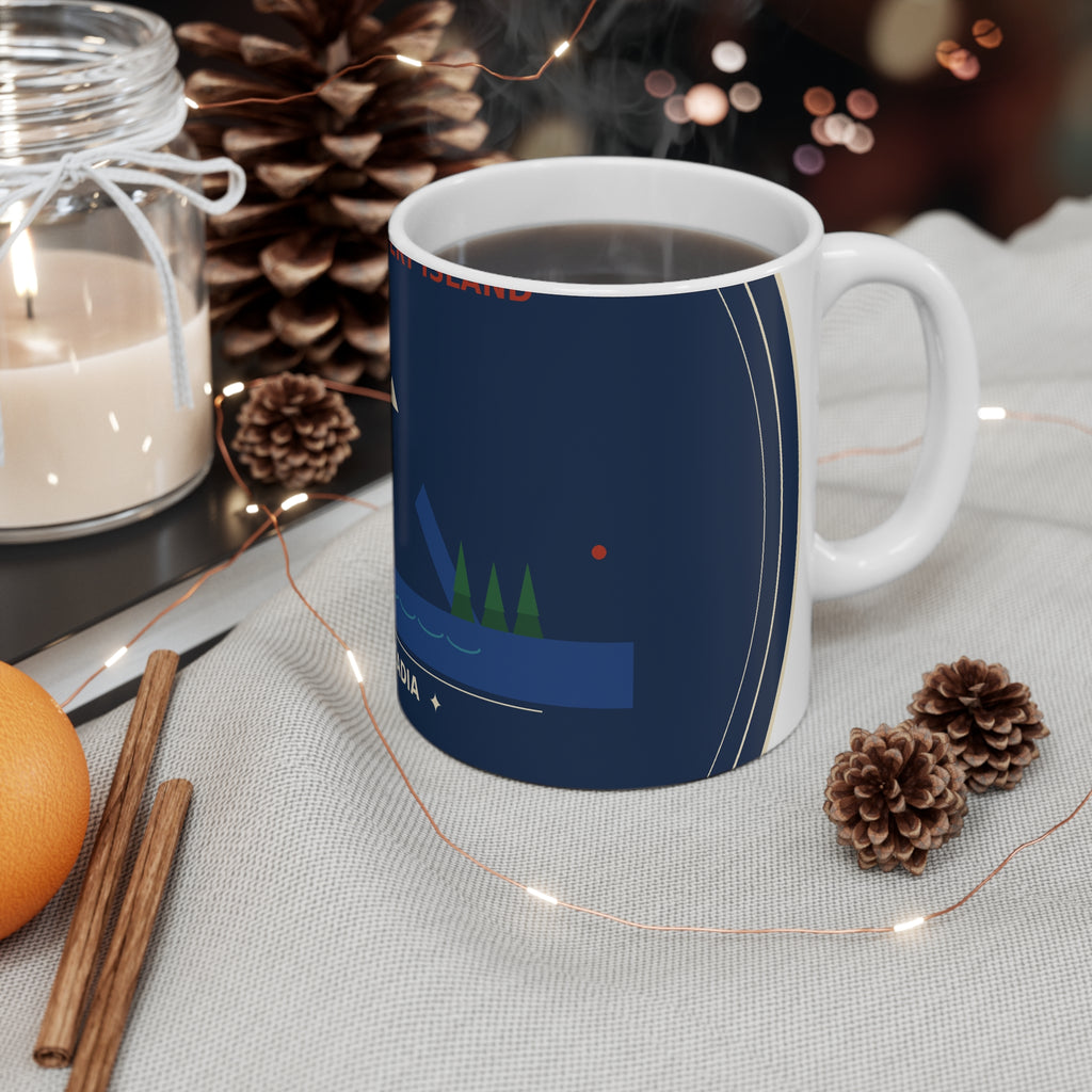 Bar Harbor Maine Coffee Mug | Acadia Vintage Badge 11oz Mug