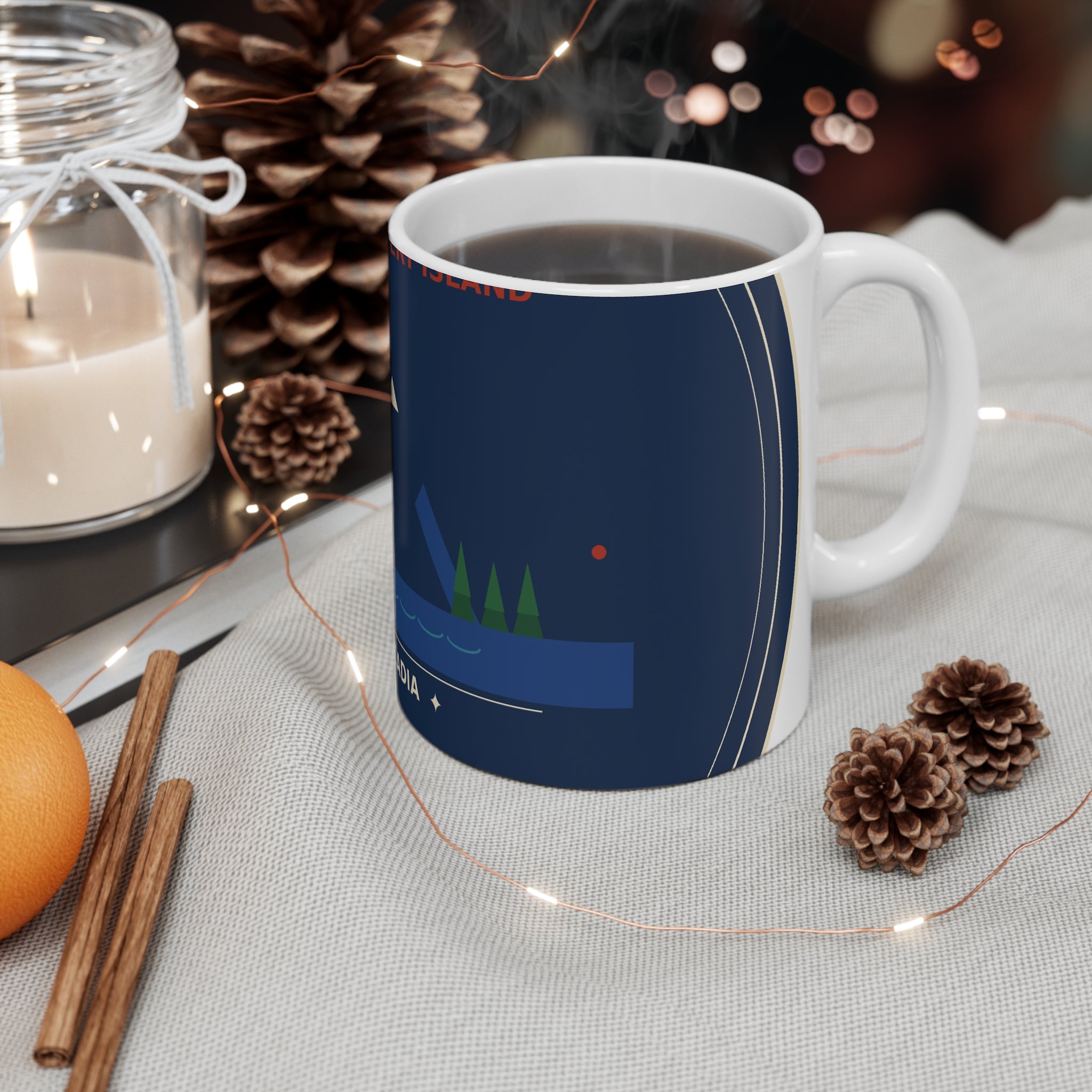 Bar Harbor Maine Coffee Mug | Acadia Vintage Badge 11oz Mug