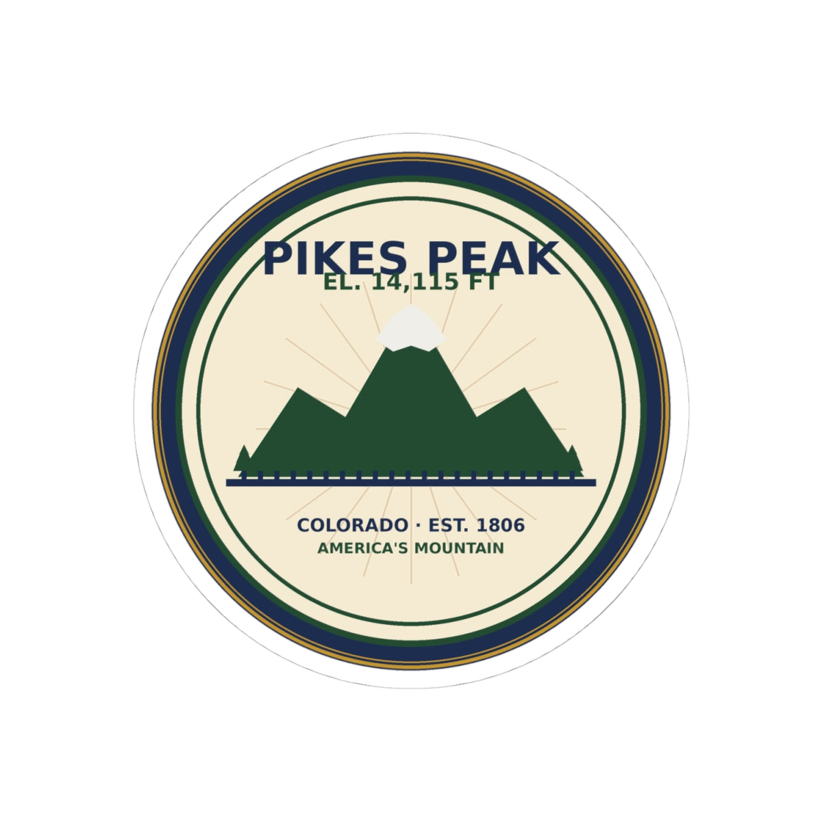 Pikes Peak Sticker | Vintage Colorado Mountain Badge 4x4