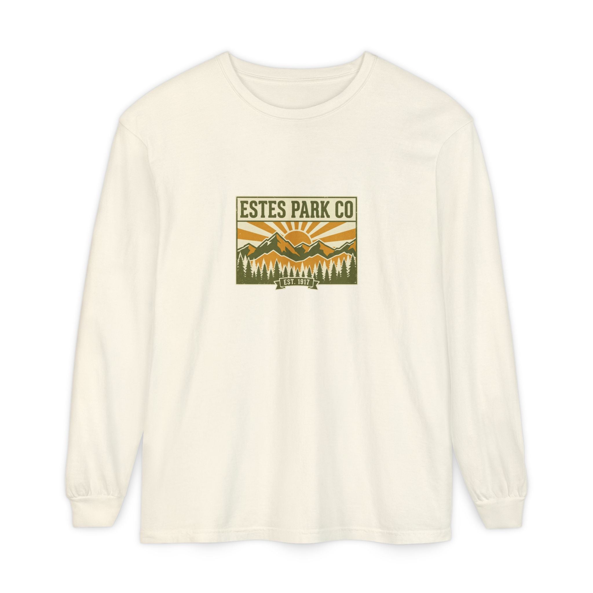 Estes Park CO Vintage Long Sleeve Tee | EST. 1917 Colorado Mountain Shirt