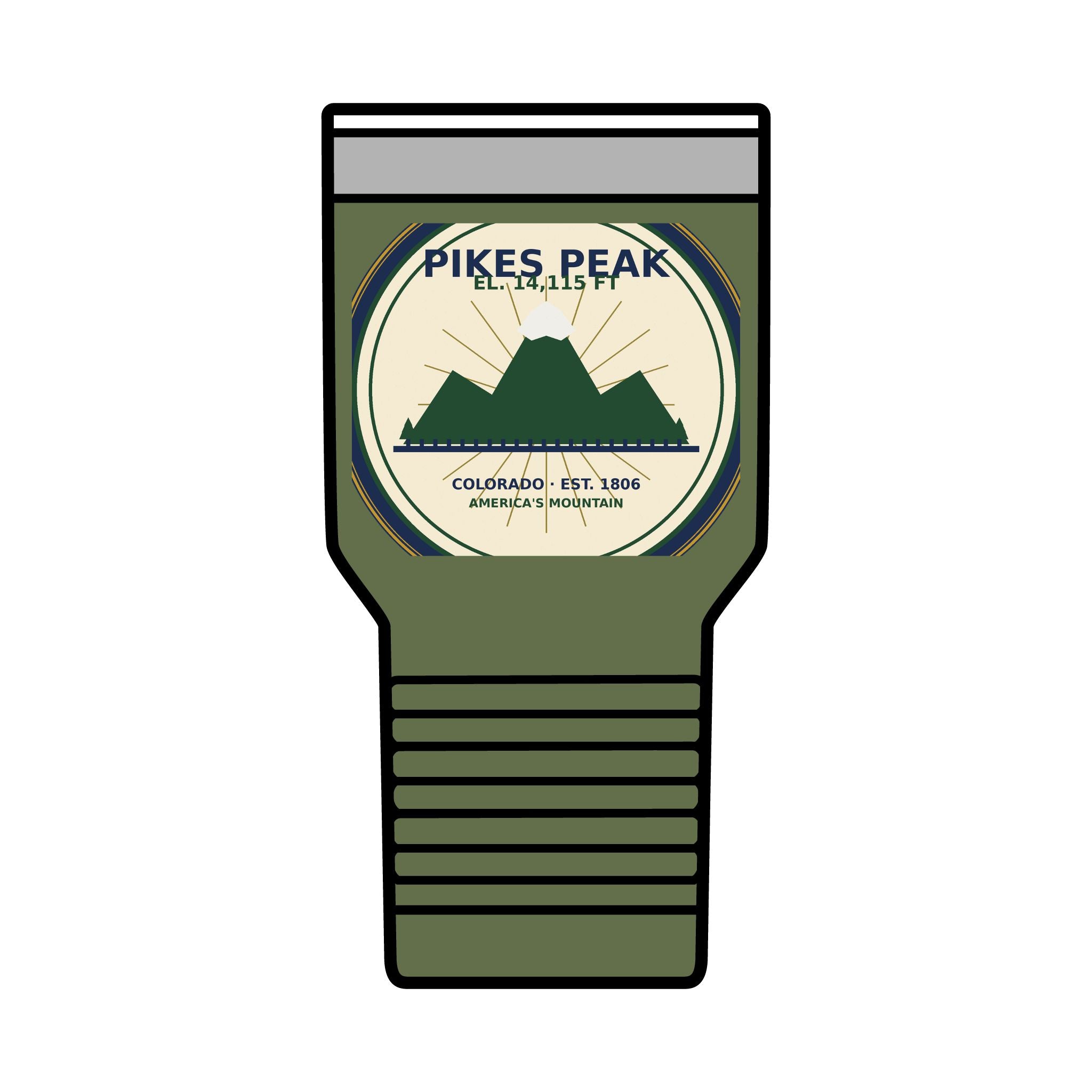 Pikes Peak 30oz Tumbler | Vintage Colorado Mountain Insulated Cup