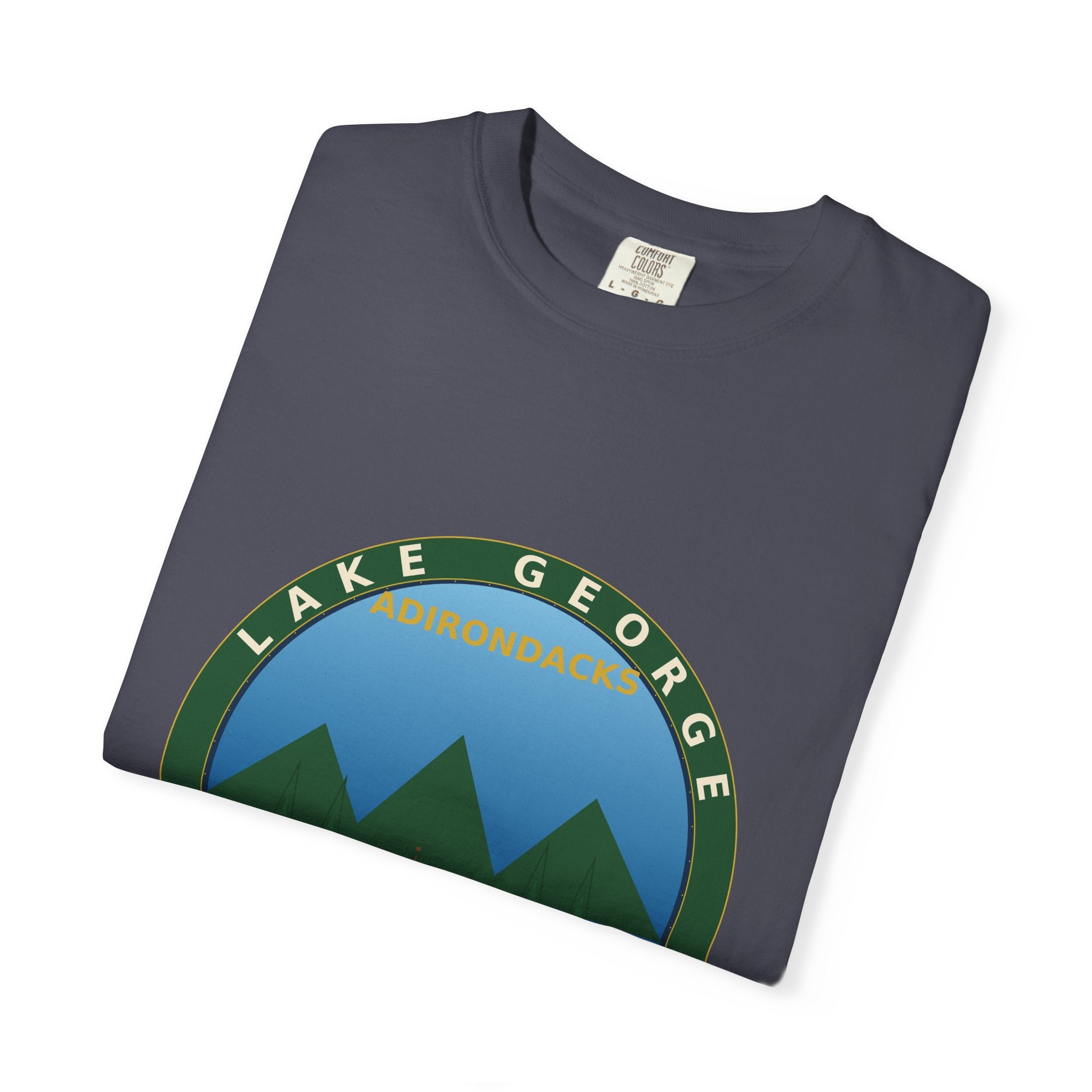 Lake George Adirondacks Badge Tee