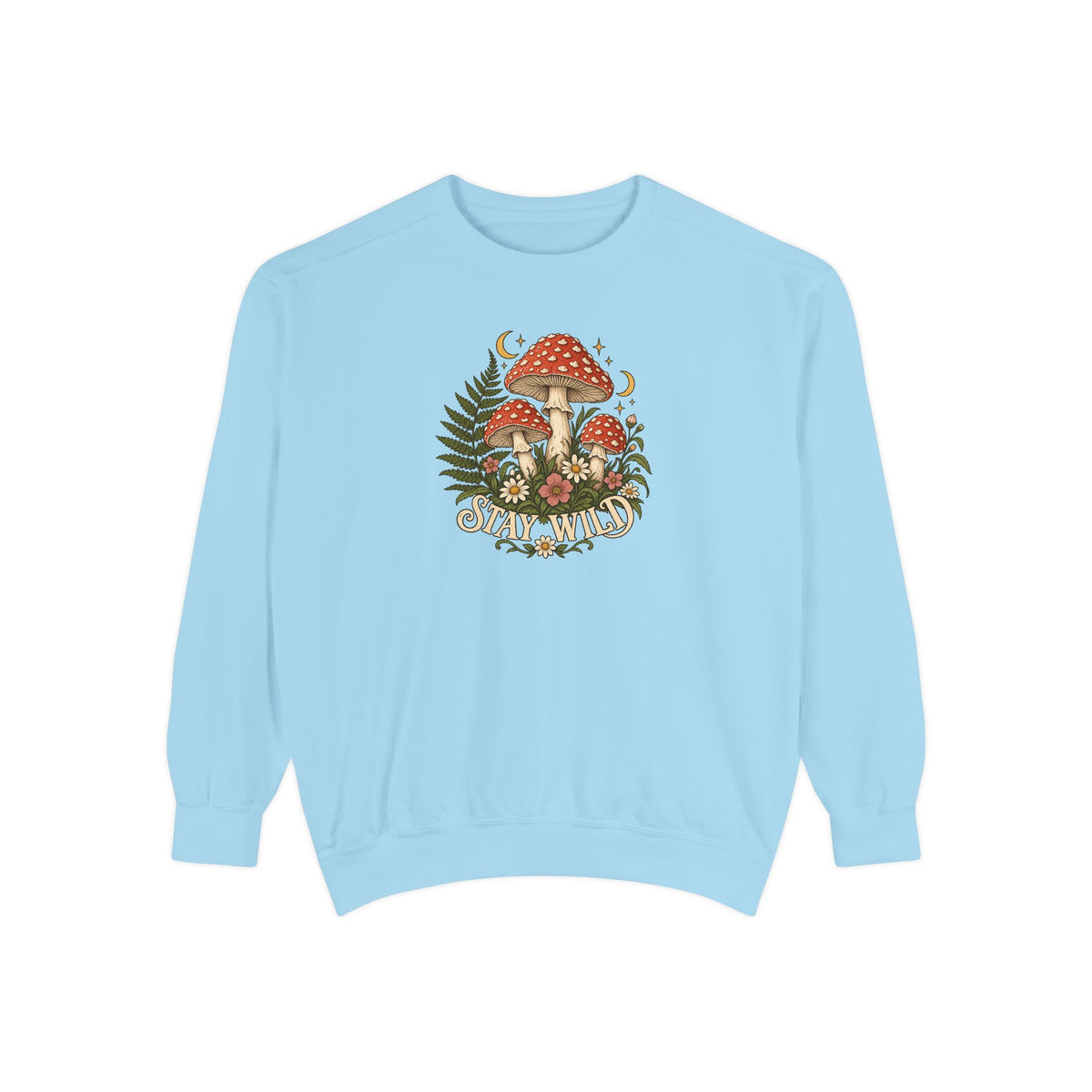 Mushroom Crewneck Sweatshirt | Vintage Botanical Toadstool Art | Comfort Colors Garment Dyed