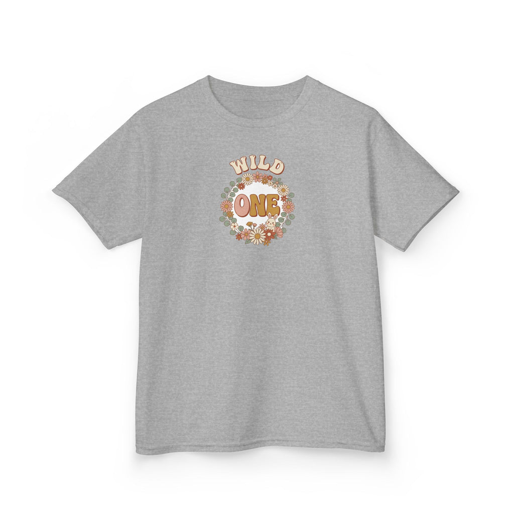 Wild One 1st Birthday Shirt Boho Floral Bunny Kids Tee