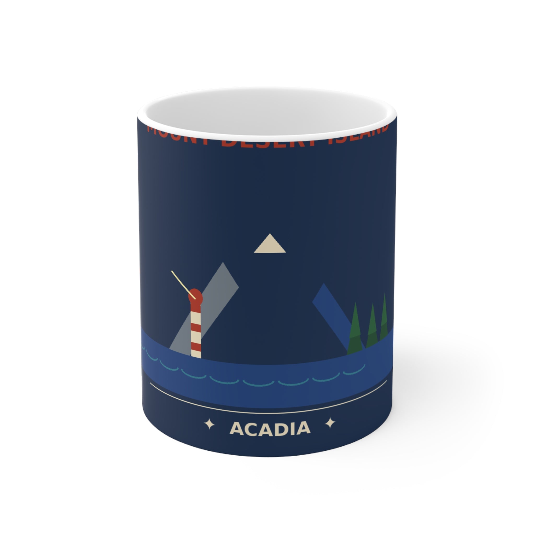 Bar Harbor Maine Coffee Mug | Acadia Vintage Badge 11oz Mug