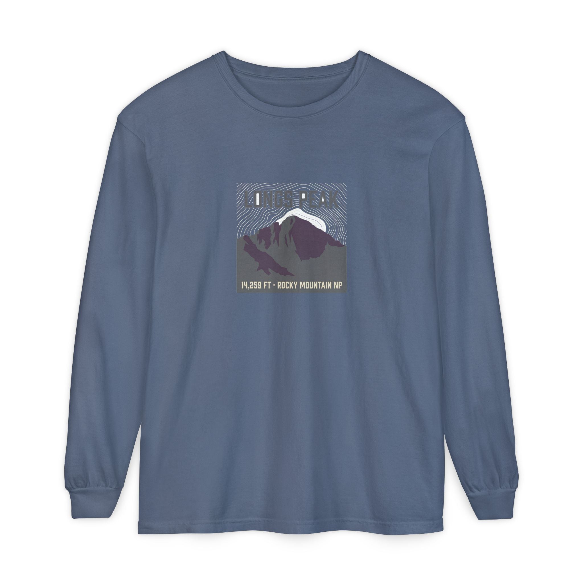 Longs Peak Long Sleeve Tee | 14,259 ft Colorado 14er | Comfort Colors
