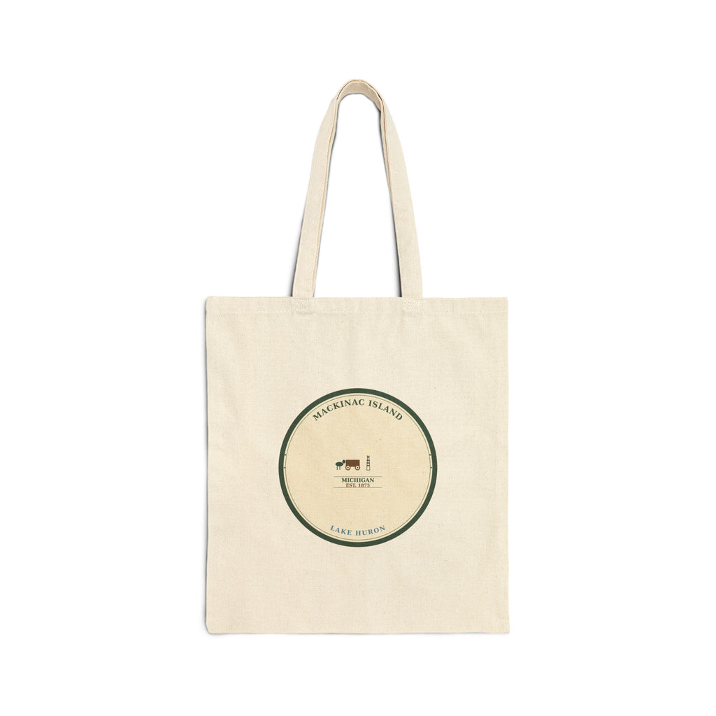 Mackinac Island Canvas Tote Bag | Michigan Great Lakes Market Bag