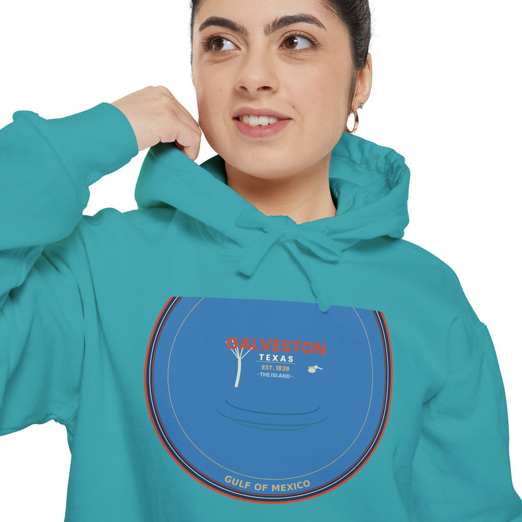 Galveston Texas Hoodie | Vintage Coastal Badge | CC 1567