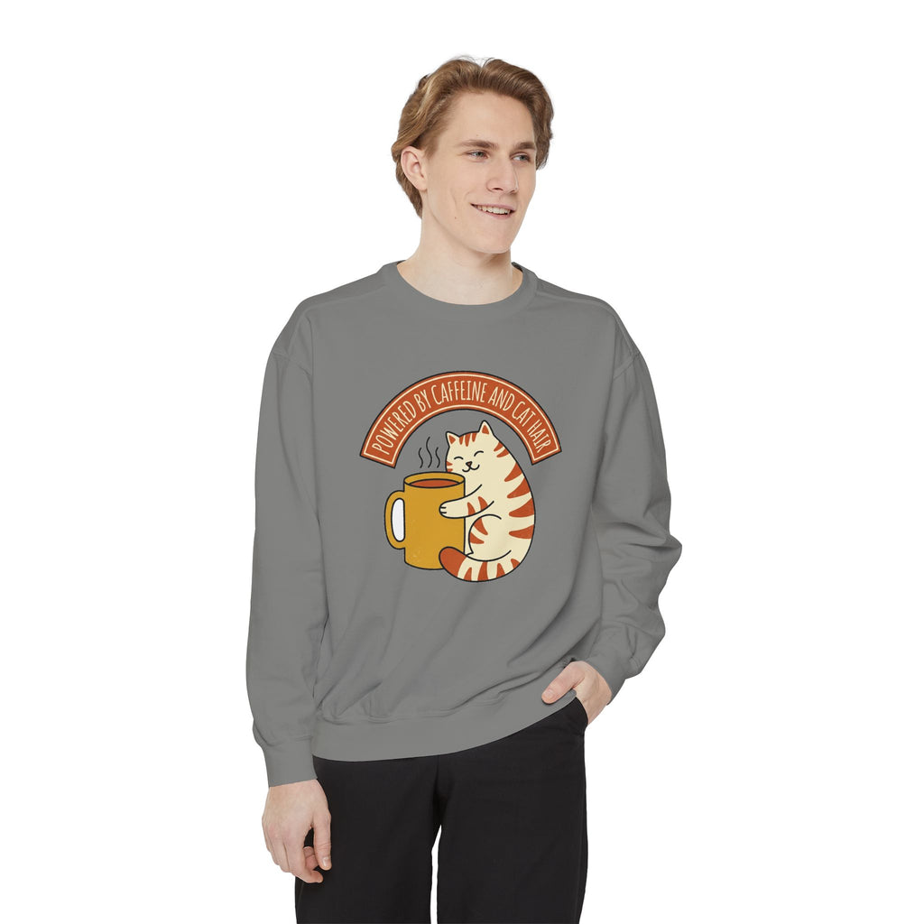 Cat Coffee Sweatshirt | Comfort Colors | cat mom gift sweatshirt