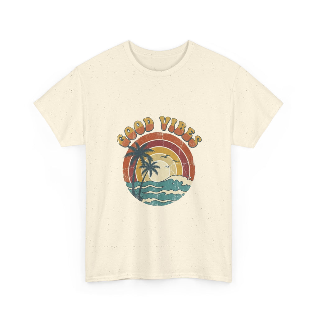Good Vibes Retro Beach Tee | Vintage Sunset Summer Shirt