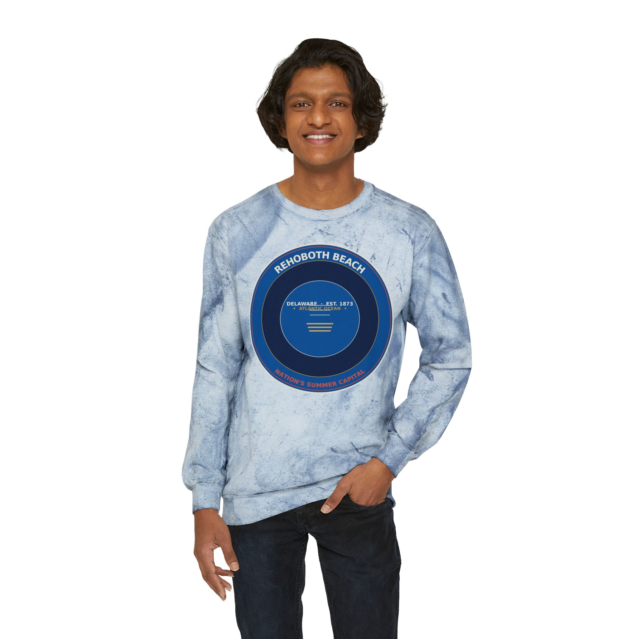 Rehoboth Beach Delaware Crewneck | Vintage Boardwalk Badge Sweatshirt