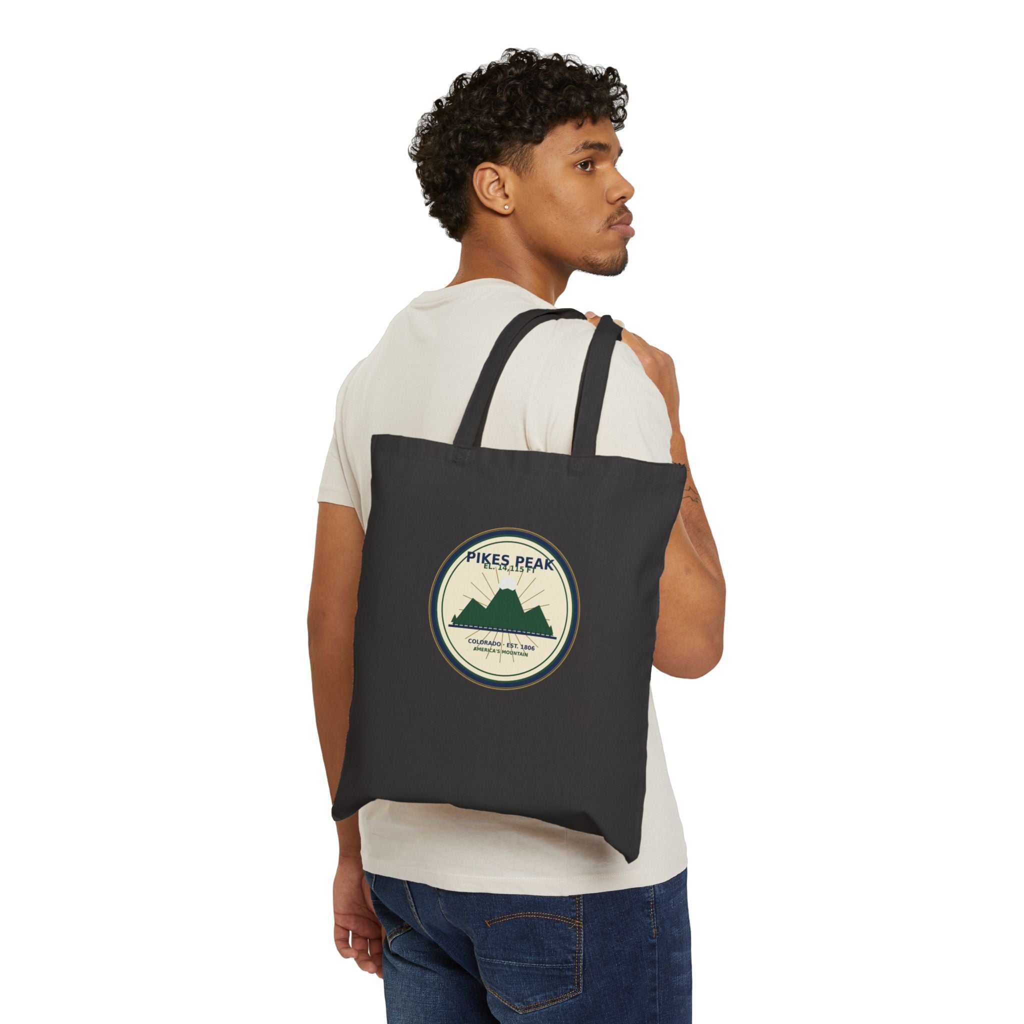 Pikes Peak Tote Bag | Vintage Colorado Mountain Badge