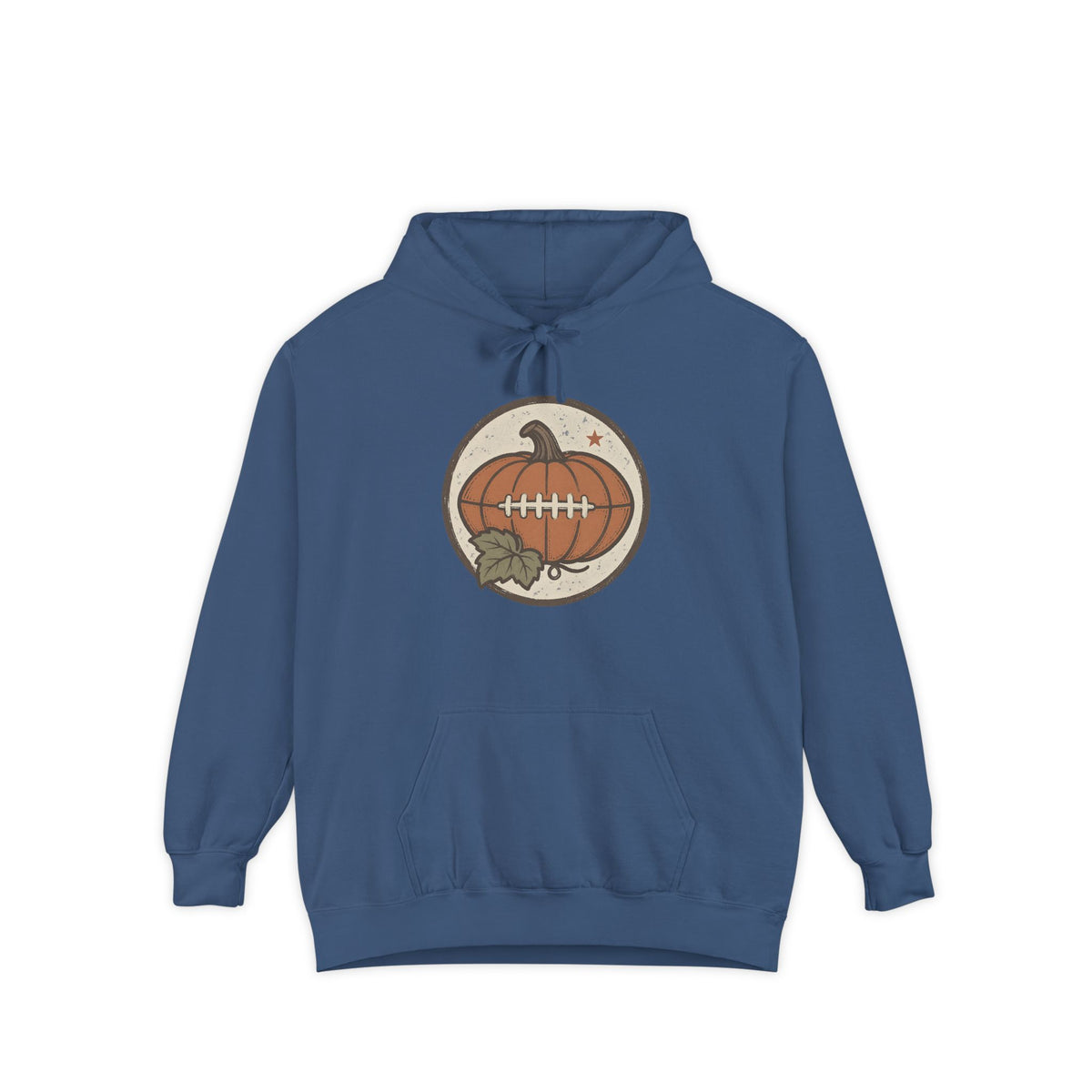 Pumpkin Football Hoodie | Vintage Fall Saturday Tailgate Art | Comfort Colors Garment Dyed