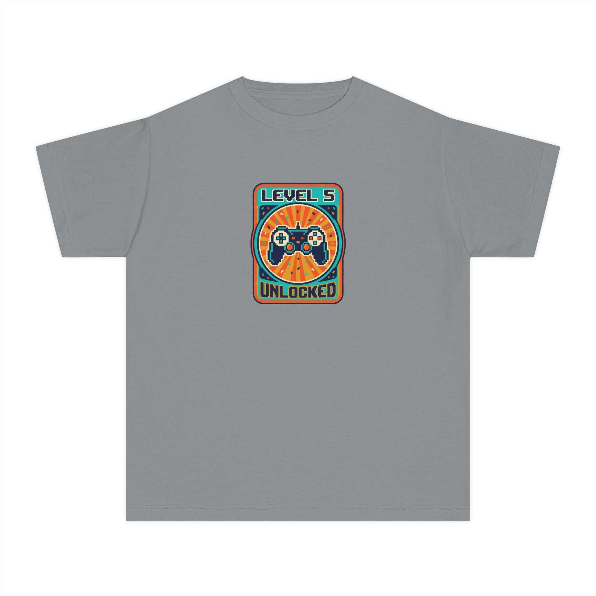 Level 5 Unlocked 5th Birthday Youth Shirt Gamer Tee