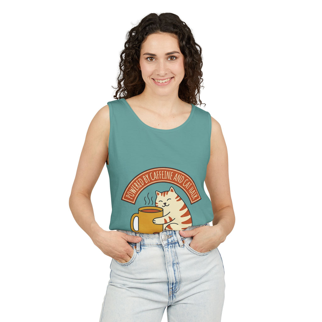 Cat Coffee Powered by Caffeine — Tank Top